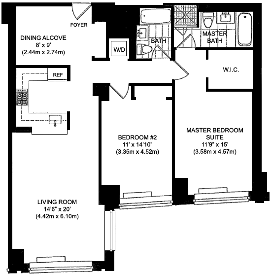2 Bedroom for Rent with Direct Riverviews