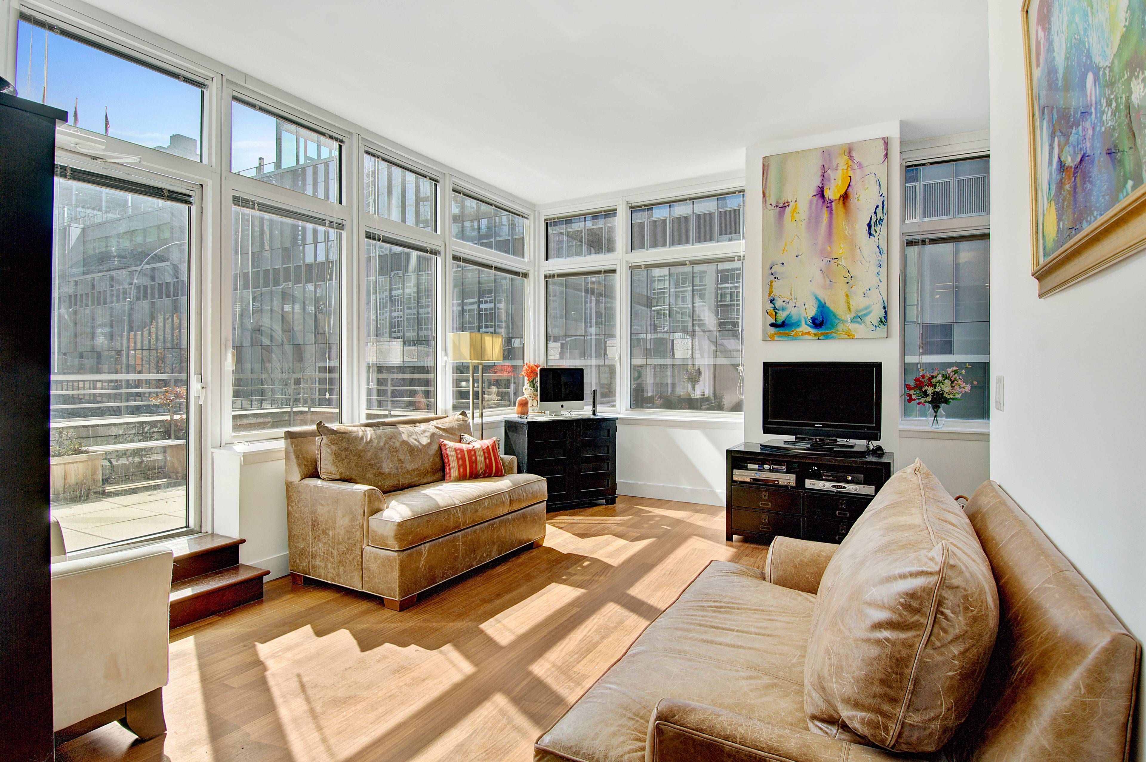 Upper West Side Luxury Condominium, Magnificent Alcove Studio, Gigantic Outdoor Oasis, 10 West End Avenue, Residence 3J, One of a Kind!