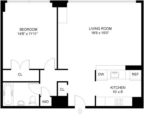 UPPER WEST SIDE,  LUXURY CONDOMINIUM, 10 WEST END AVENUE, 4E,  ONE BEDROOM, ONE BATH, THE BEST DEAL IN THE BUILDING