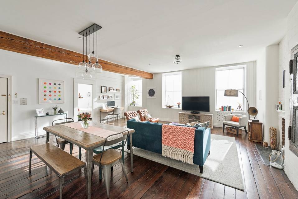 Stunning 1 Bedroom Loft in the Historic Seaport! Exposed Brick, Wood Beam, Fireplace, and fully renovated!