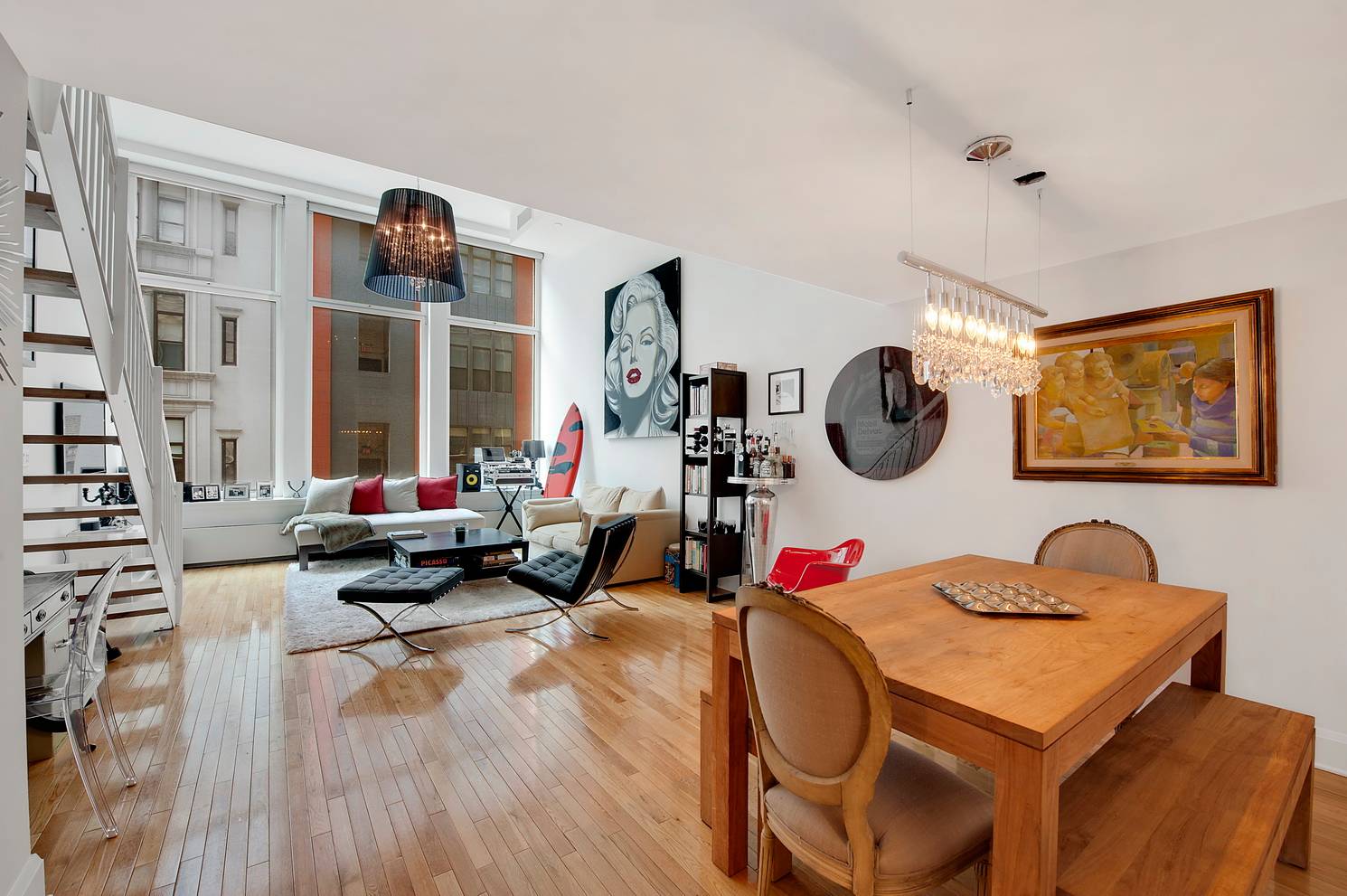 Duplex One Bedroom Loft in Chelsea with 15 foot ceilings