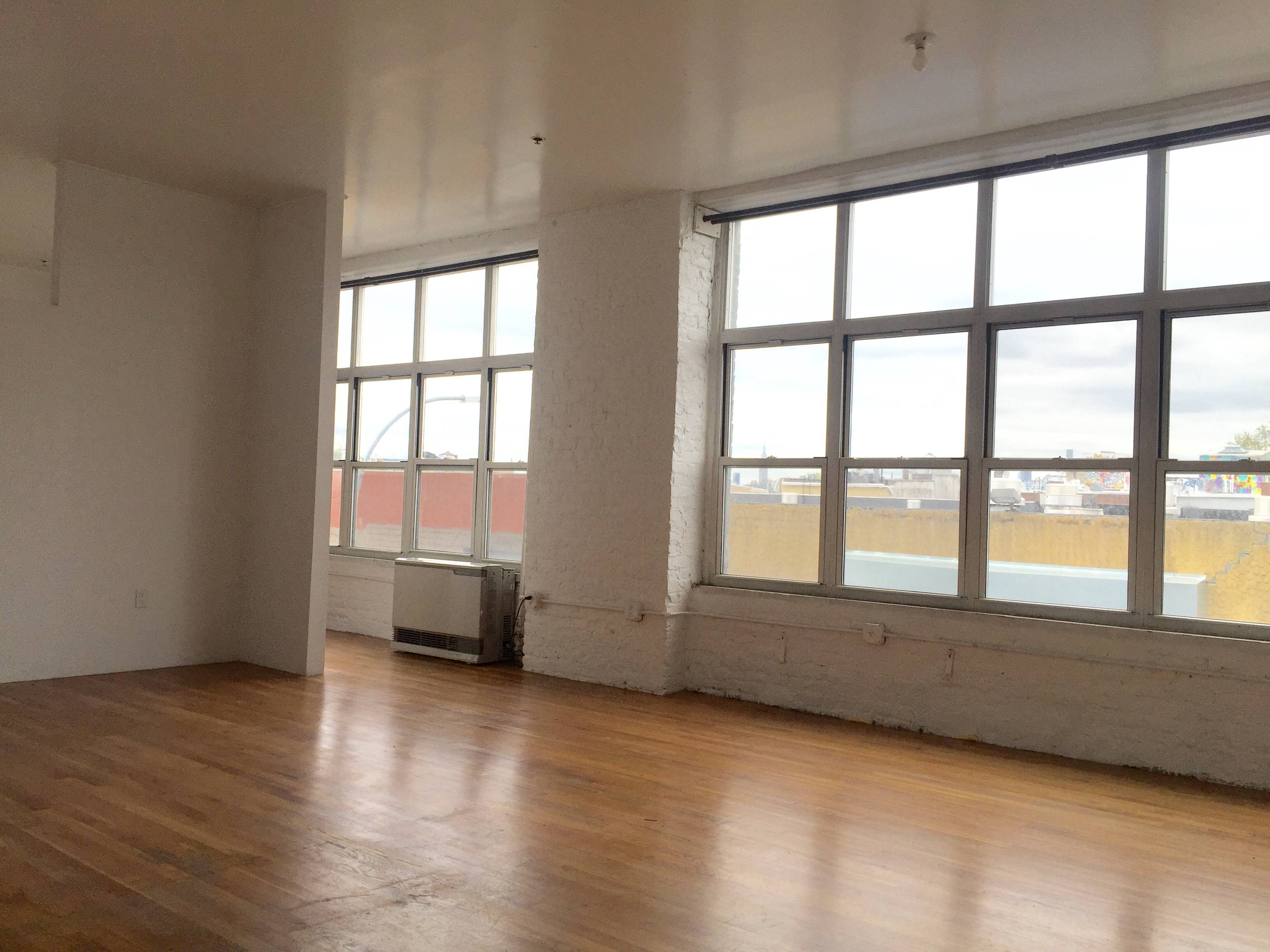 Huge Open Studio in Prime Bushwick No Fee Loft Building