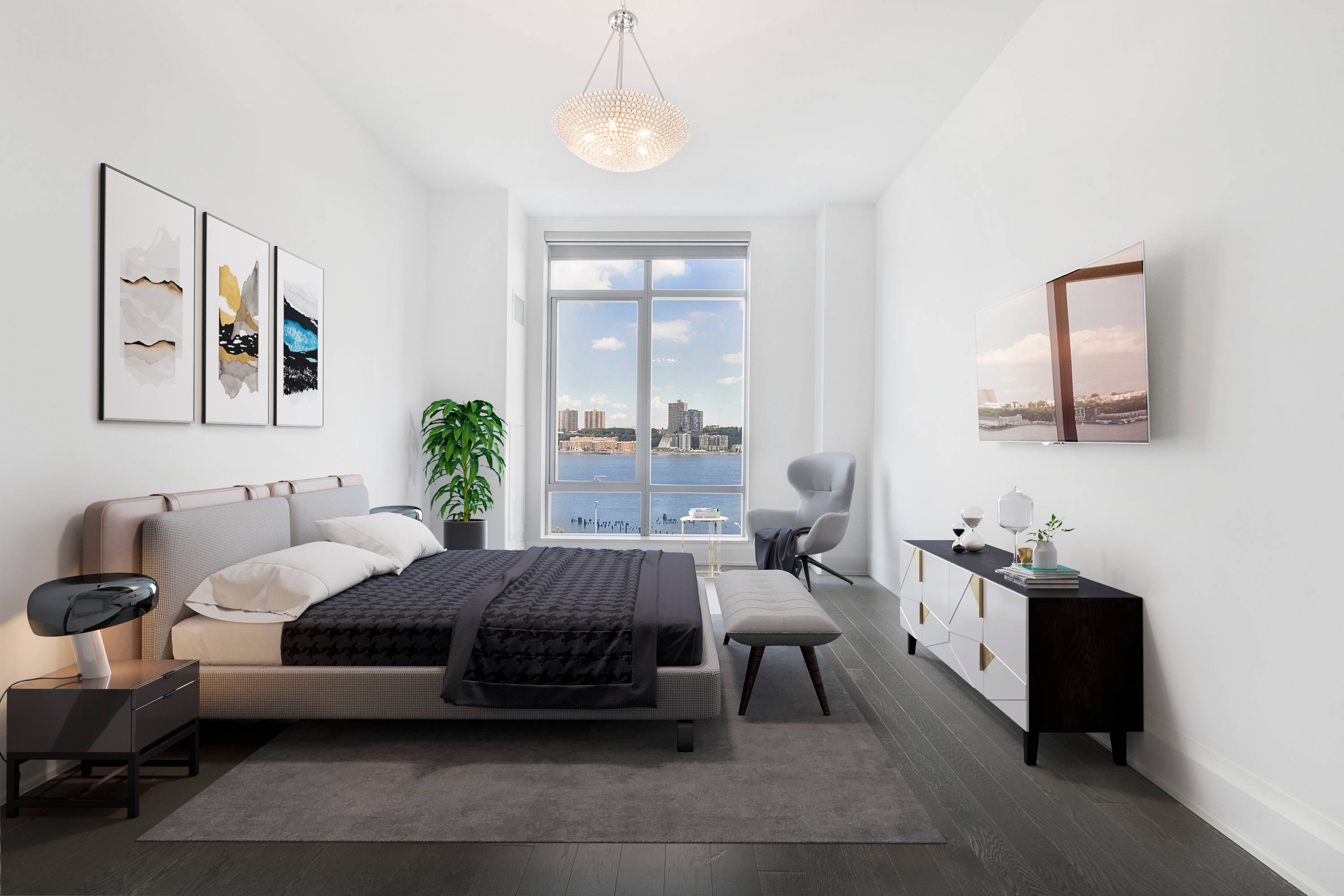 High Ceiling River Facing 3bed unit for rent at One Riverside Park!