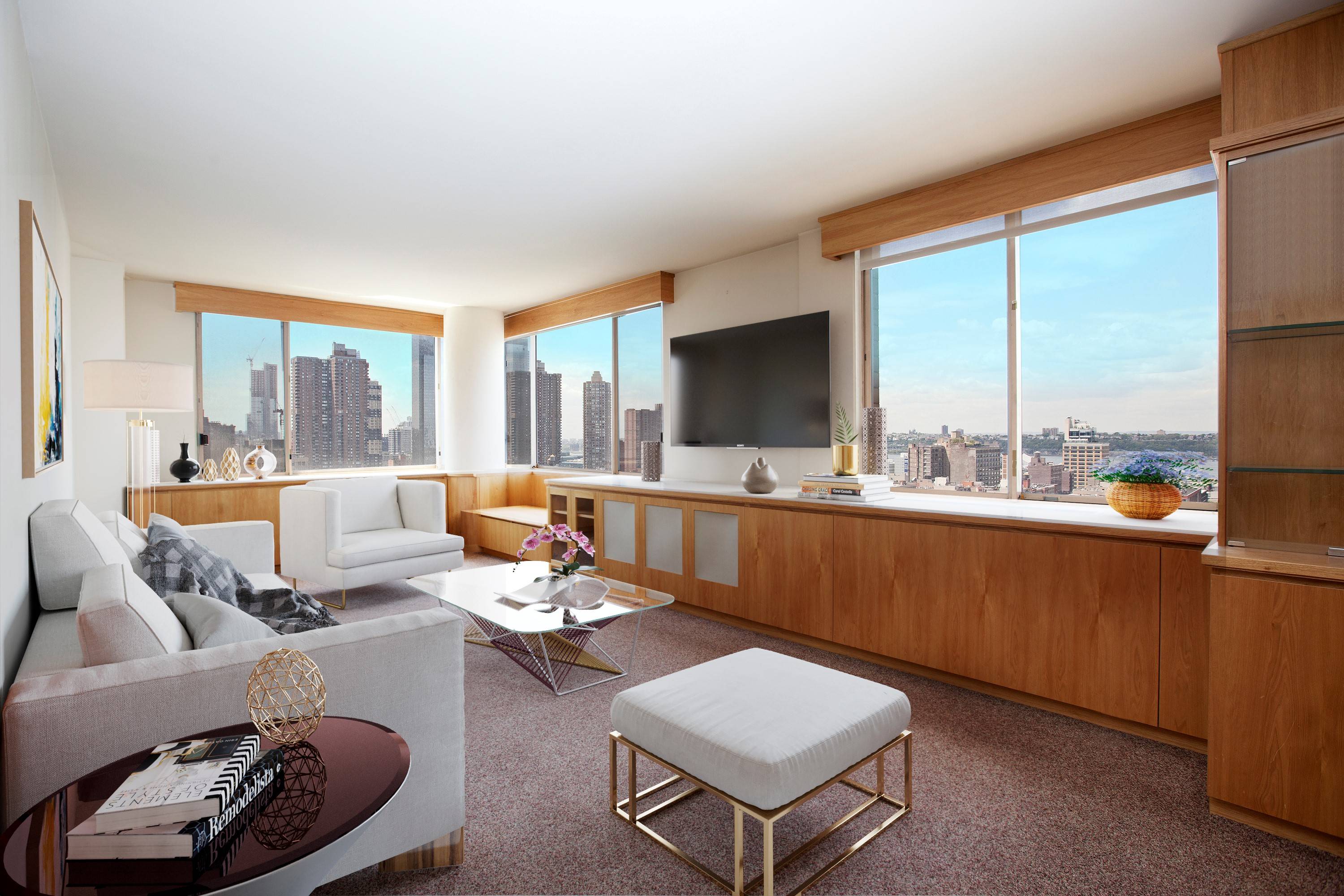Southern + River views: 2 bedrooms 2 baths apartment with storage space!