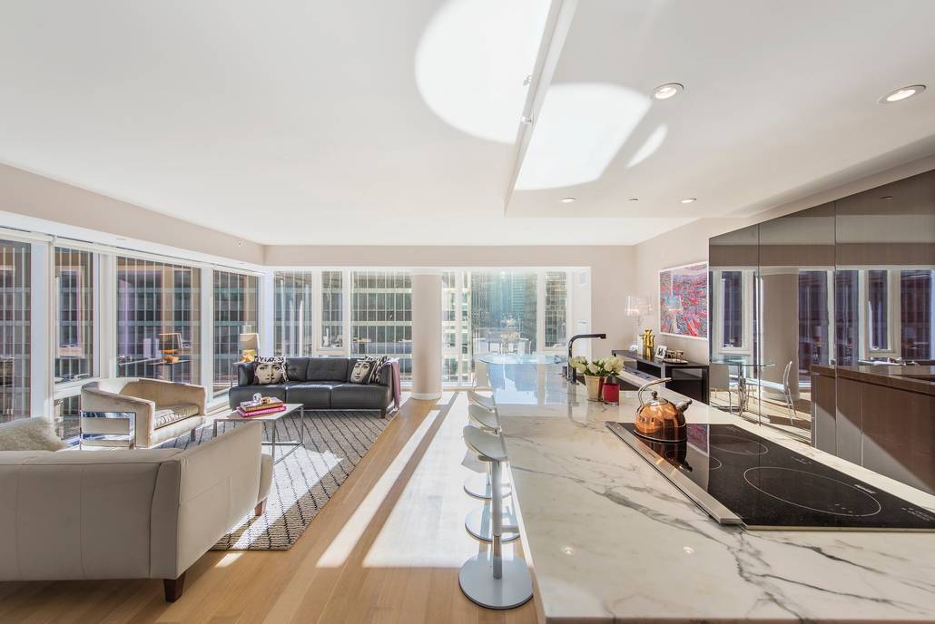 ULTRA LUXURIOUS 135 WEST 52ND STREET CONDO/CETRA RUDDY DESIGNED PRISTINE FURNISHED THREE BEDROOM FOR RENT