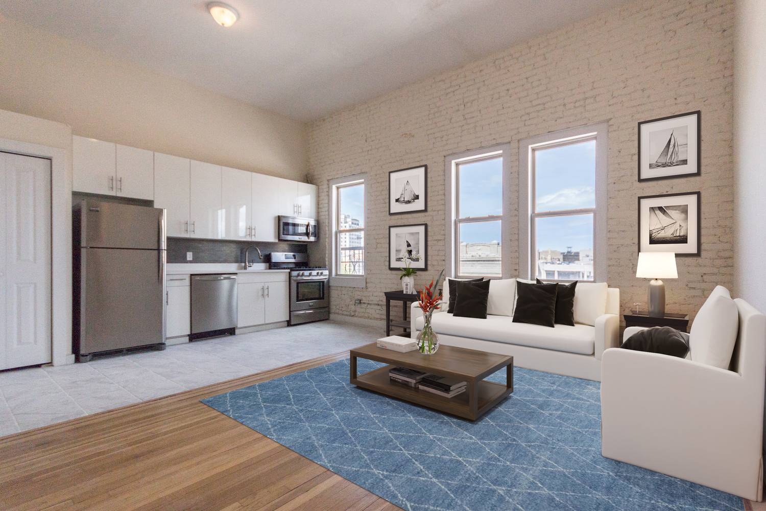 No Fee Loft Style 1BR in Journal Square, New Renovation!  King Size Bedroom!  Elevator/Laundry Building, Steps to the Journal Square Path!