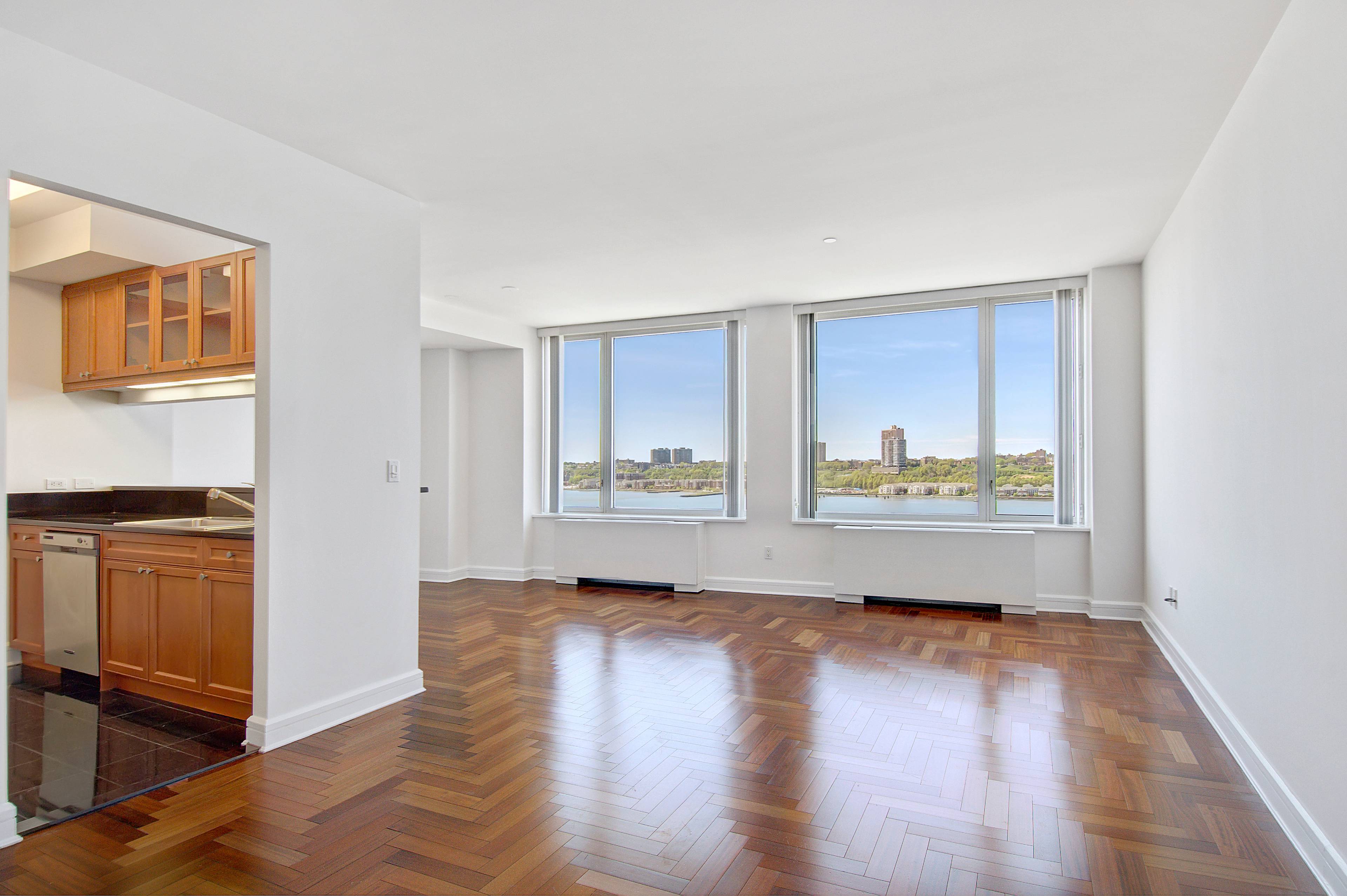 *Spectacular Panaromic River views.*1044 Sq ft. One Bedroom* Convertible Two Bed.  1.5 Bath. Full Service Condominium. One of a Kind!