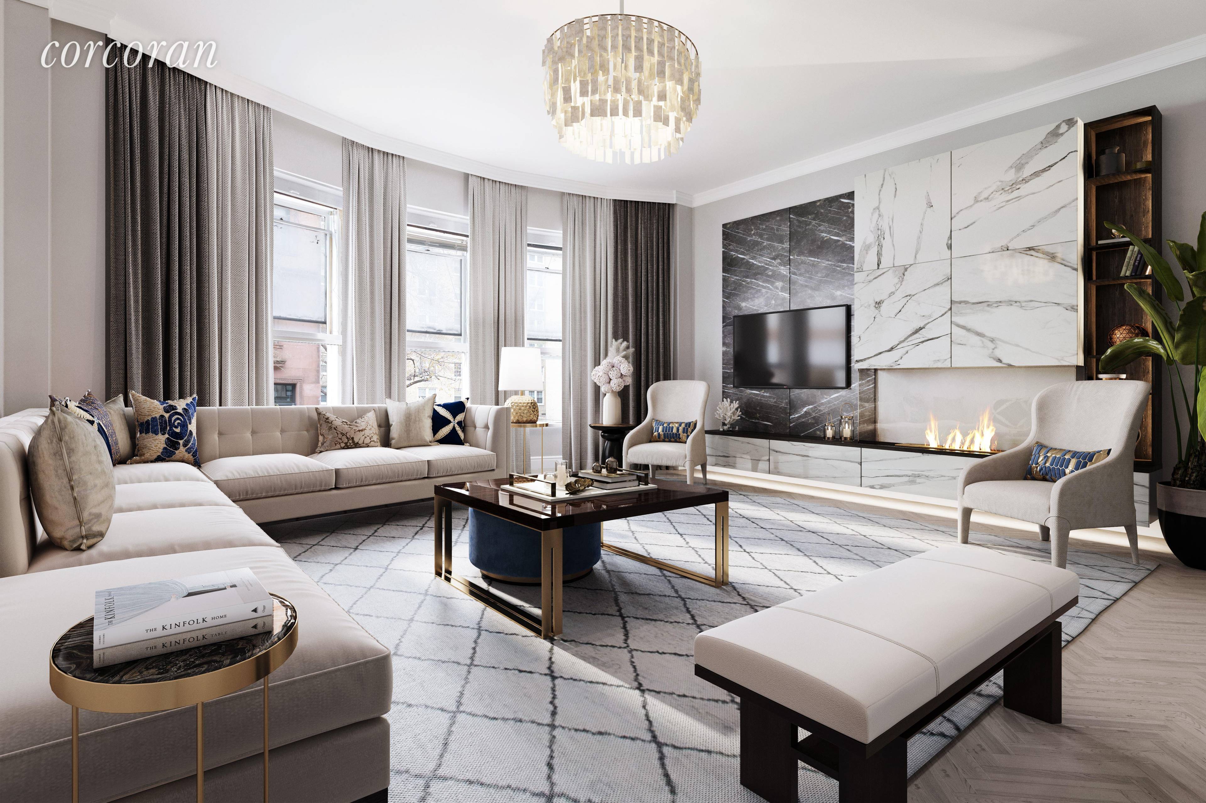Showcase your own grand design in this 25 foot wide Beaux Arts limestone mansion located on the best townhouse block in the Upper West Side's Central Park West Historic District.