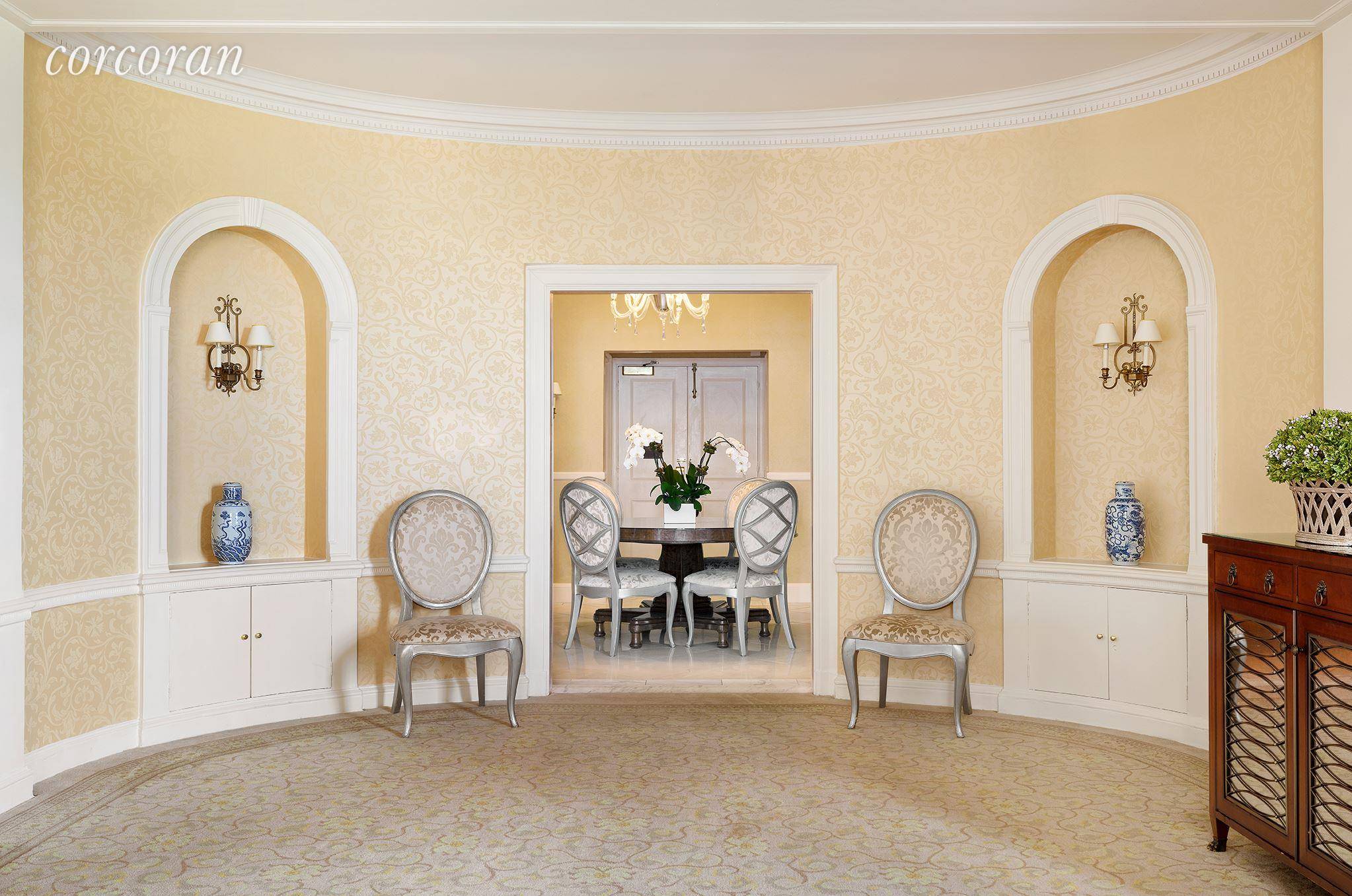 Combining breathtaking views of Central Park with five star living, this furnished three bedroom home recalls the elegance of a classic residence on Fifth Avenue.