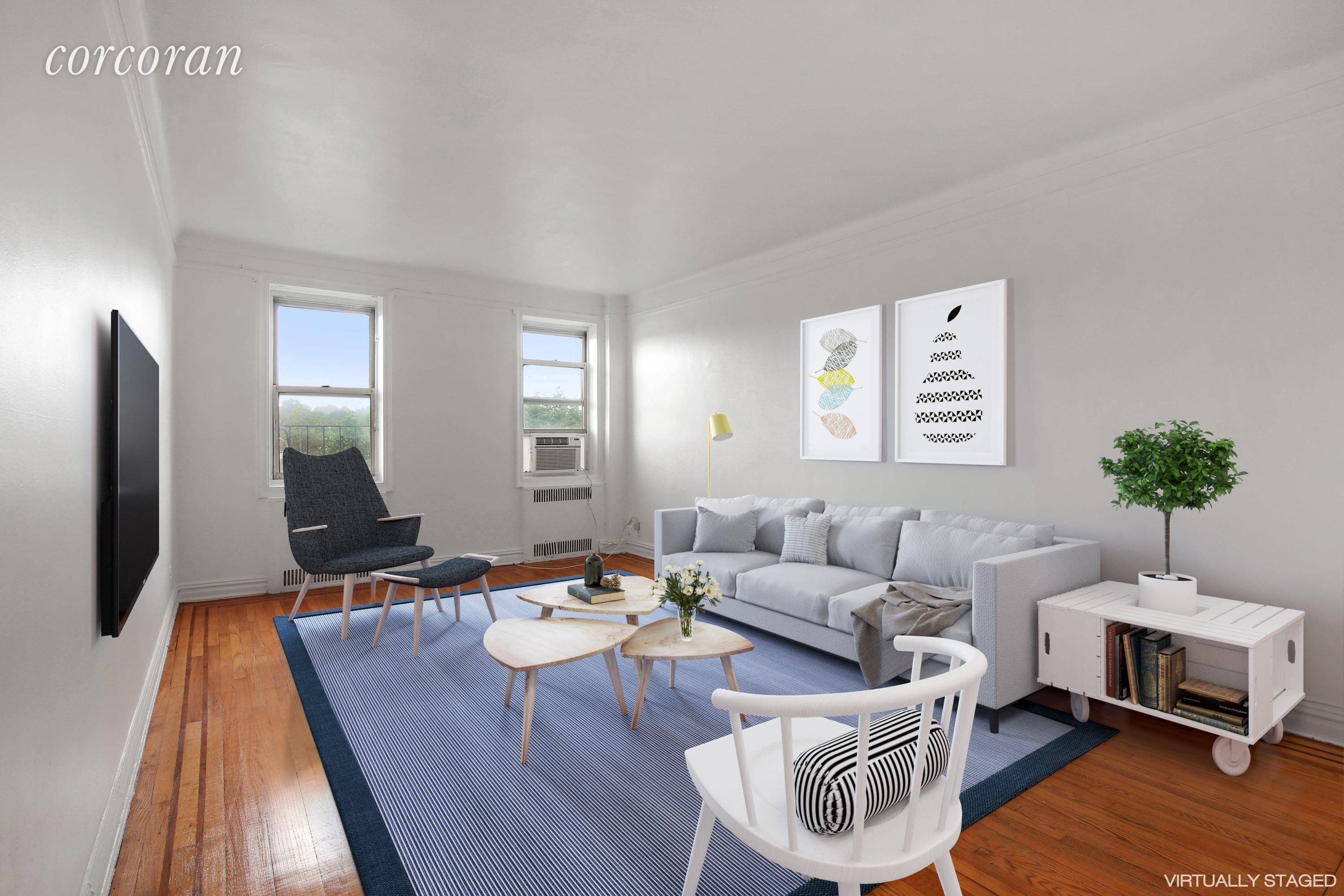 Welcome home to this oversized 2 bedroom corner apartment in a well maintained, elevator building, located on a quiet, lovely tree lined Kensington block.
