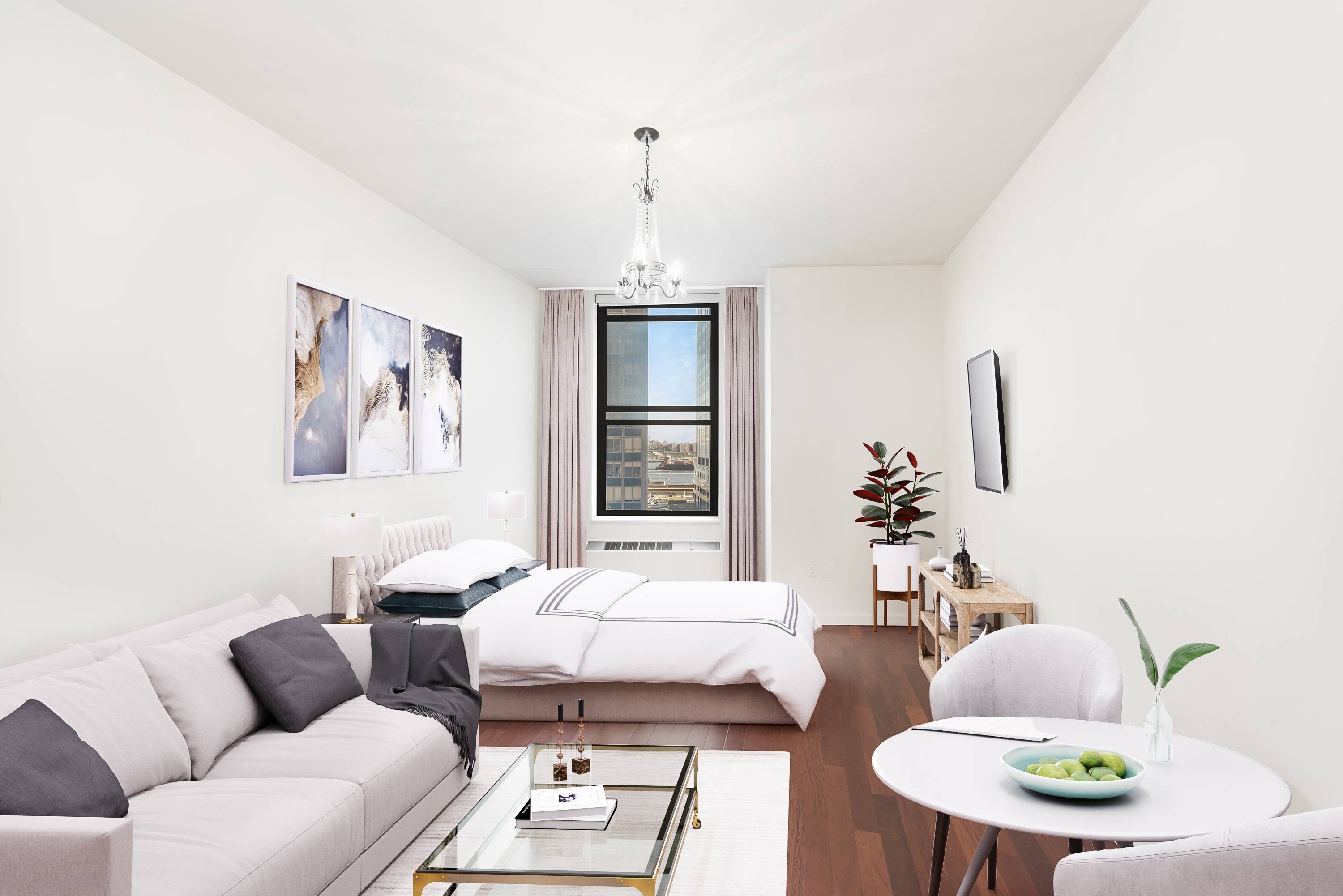 Bright studio with East River views in boutique FiDi condo! 24 hr DM & Huge Roof Terrace!