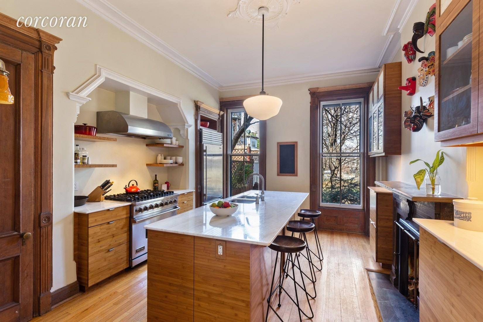 This beautifully designed, completely renovated and restored single family brick townhouse offers amazing space with five bedrooms, three baths, seven working wood burning fireplaces, a parlor complete with gorgeous original ...