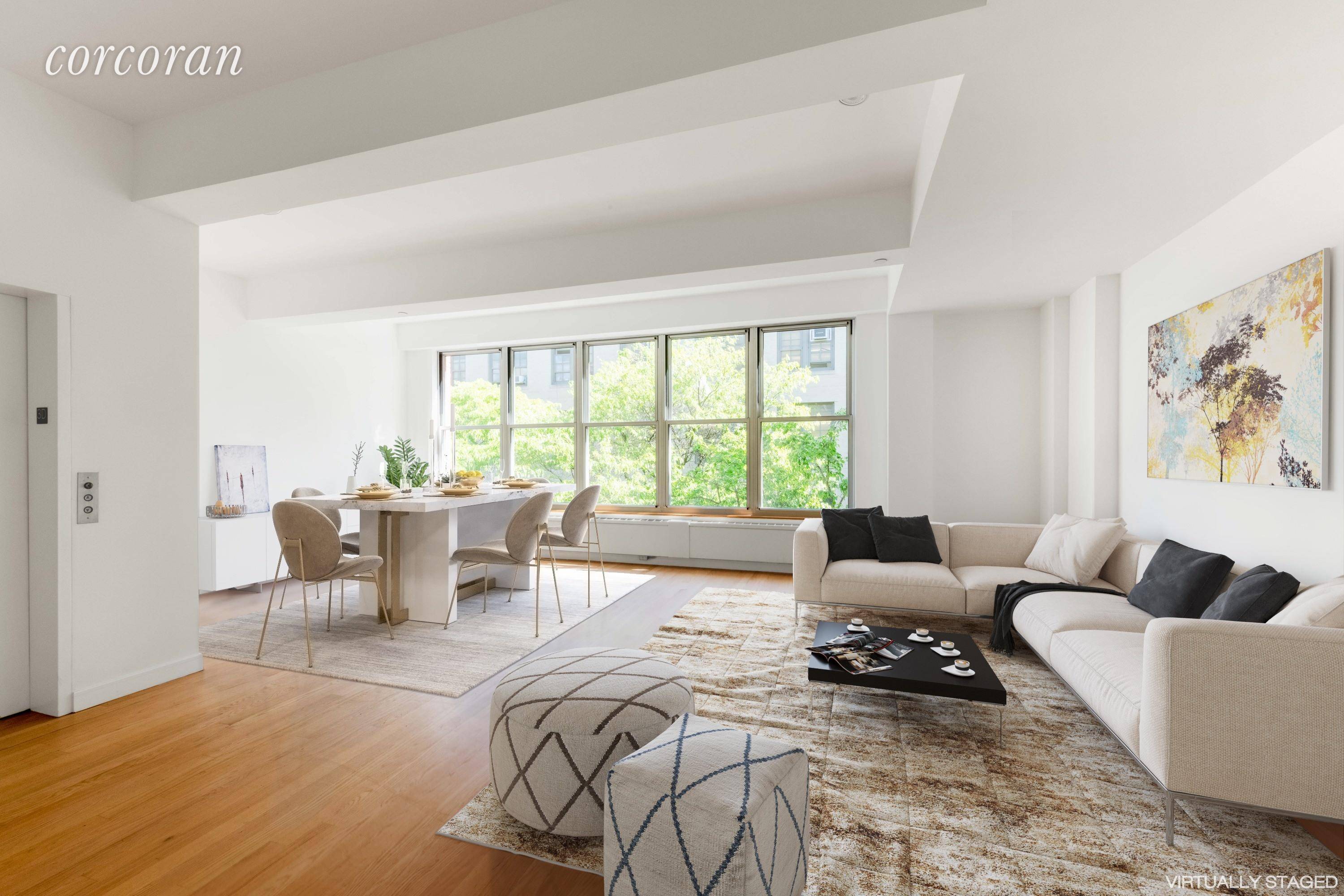 Step out from your privately controlled elevator and enter into this modern and sleek 2 bedroom, 2 bath Boerum Hill oasis.