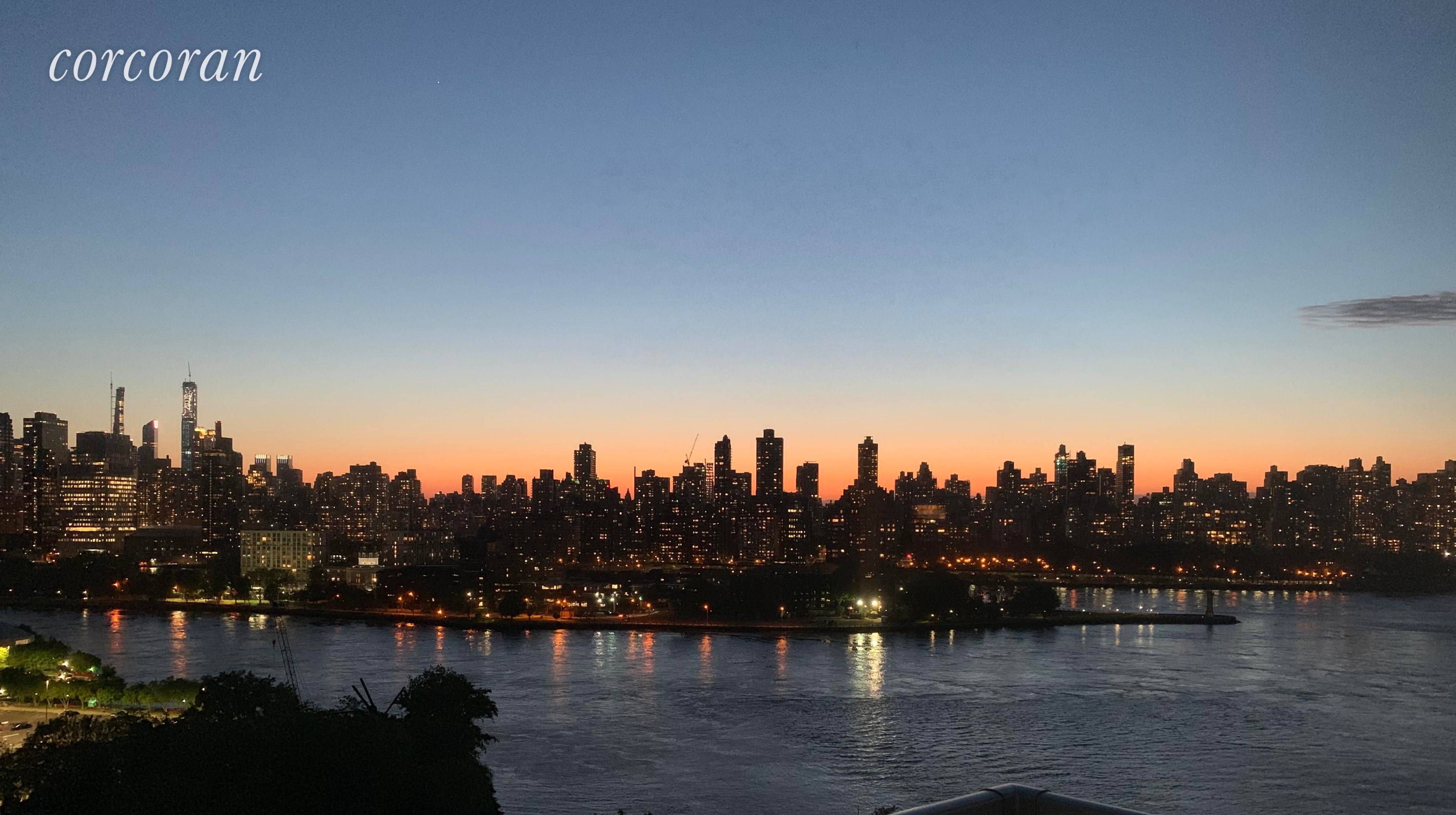 Come enjoy spectacular panoramic views of the Manhattan city skyline in this beautiful two bedroom, two bathroom home at the expertly crafted East River Tower.