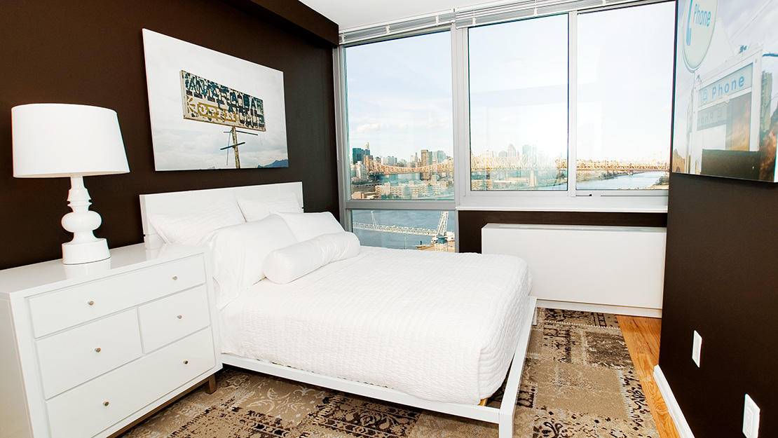 High-Floor Studio with an Open Kitchen and West-facing Manhattan Views in LIC