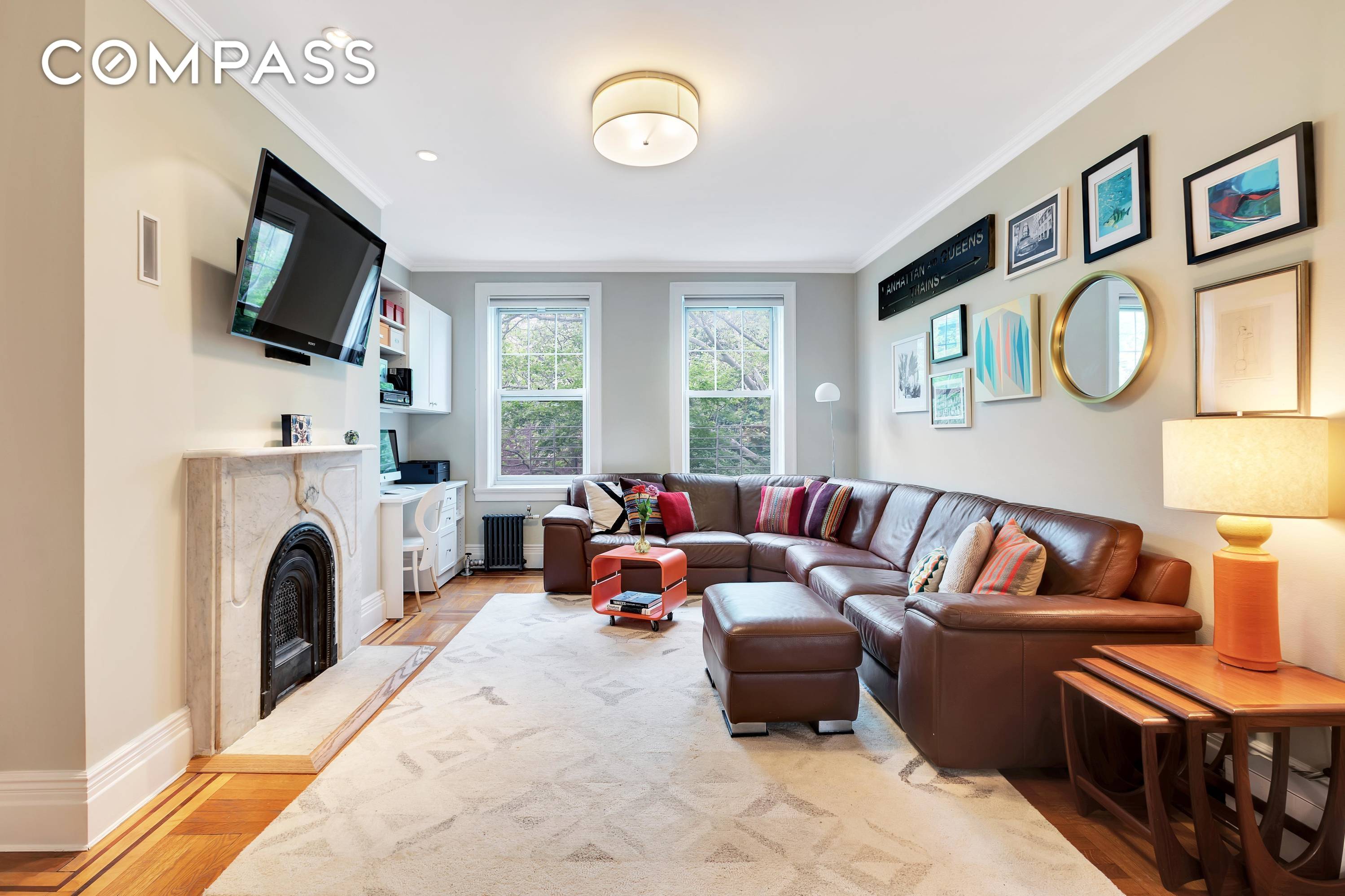 Rarely available, sun drenched top floor Elm Court 3 bedroom 2 bathroom pre war gem in the heart of the Jackson Heights historic district.