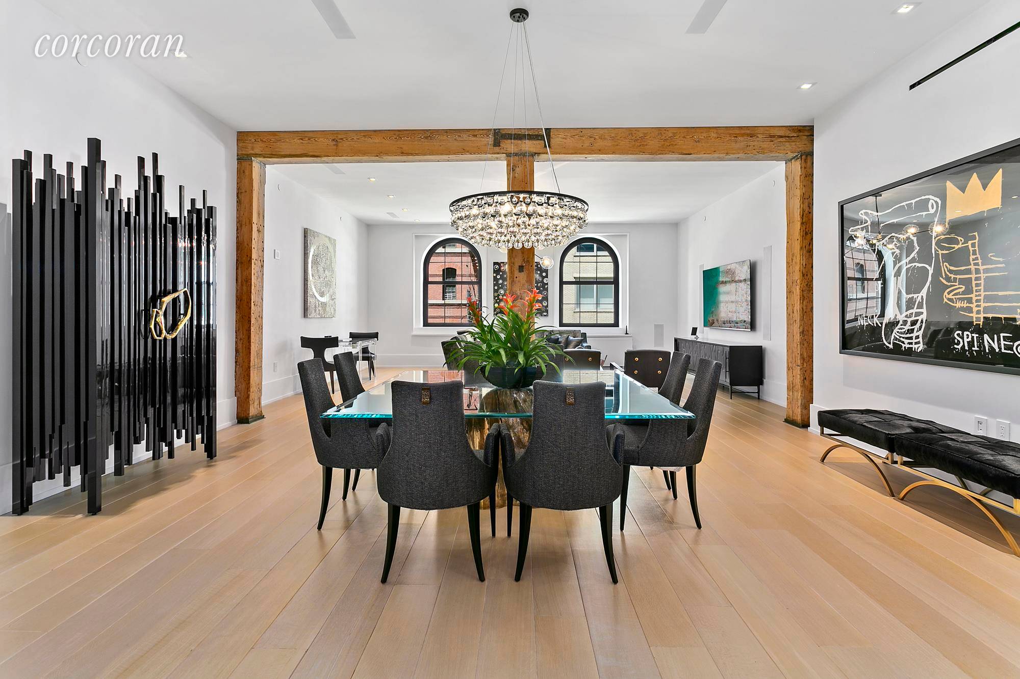 Step off the keyed elevator and you will instantly be captured by the soaring ceilings and over sized windows, bringing to your attention just how inviting this home is.