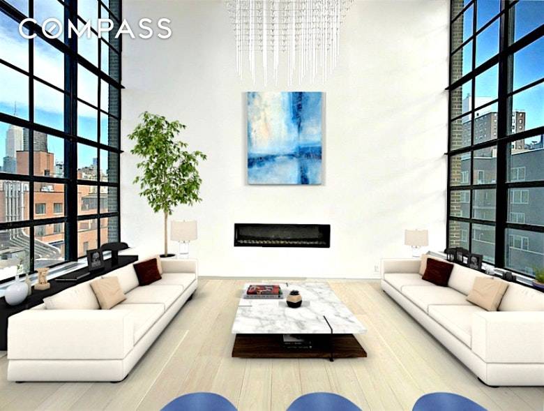Enjoy breathtaking 360 degree views in this immaculate two bedroom, two and a half bathroom West Chelsea penthouse with three private outdoor spaces.