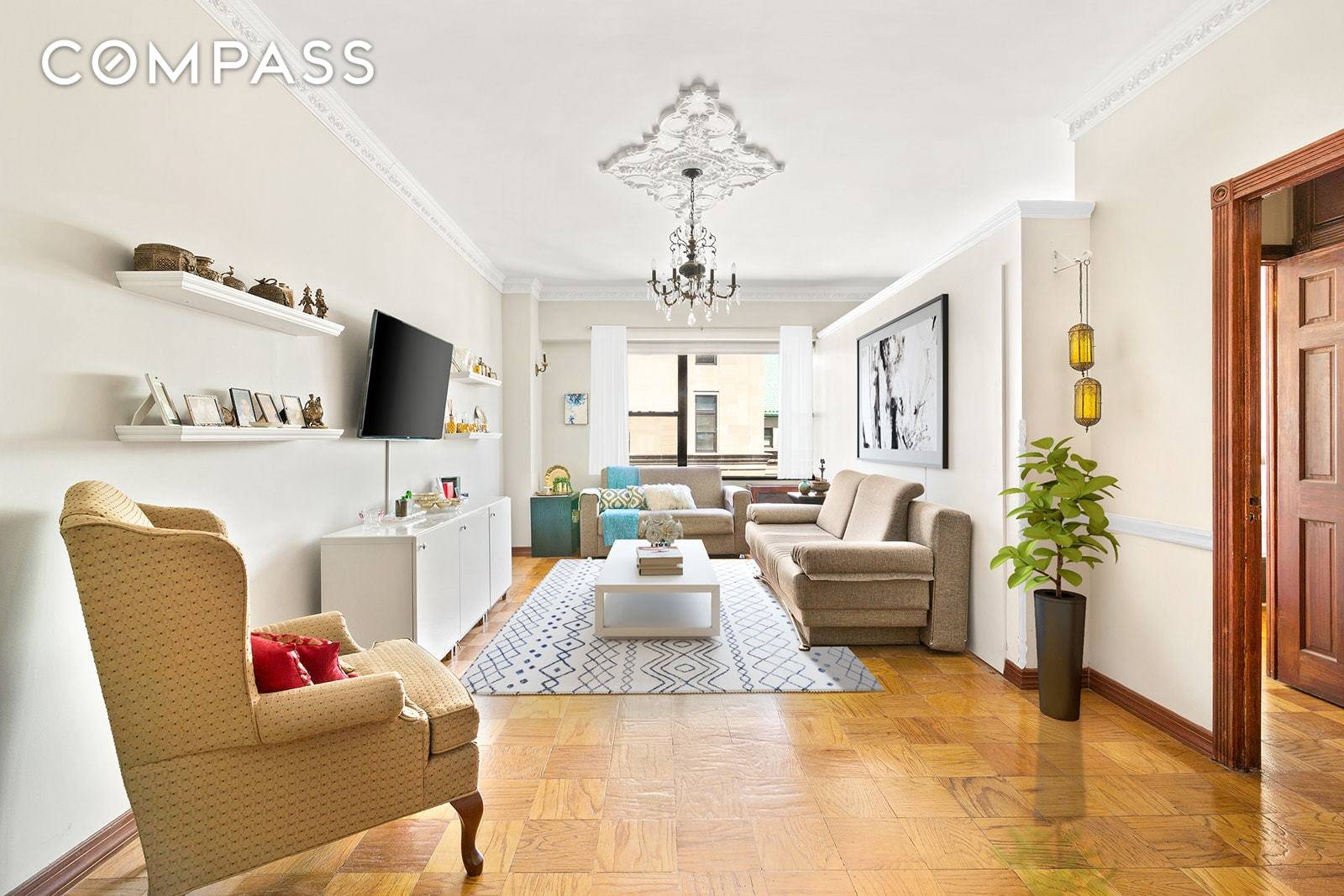Spacious and light filled studio penthouse converted to graceful one bedroom.