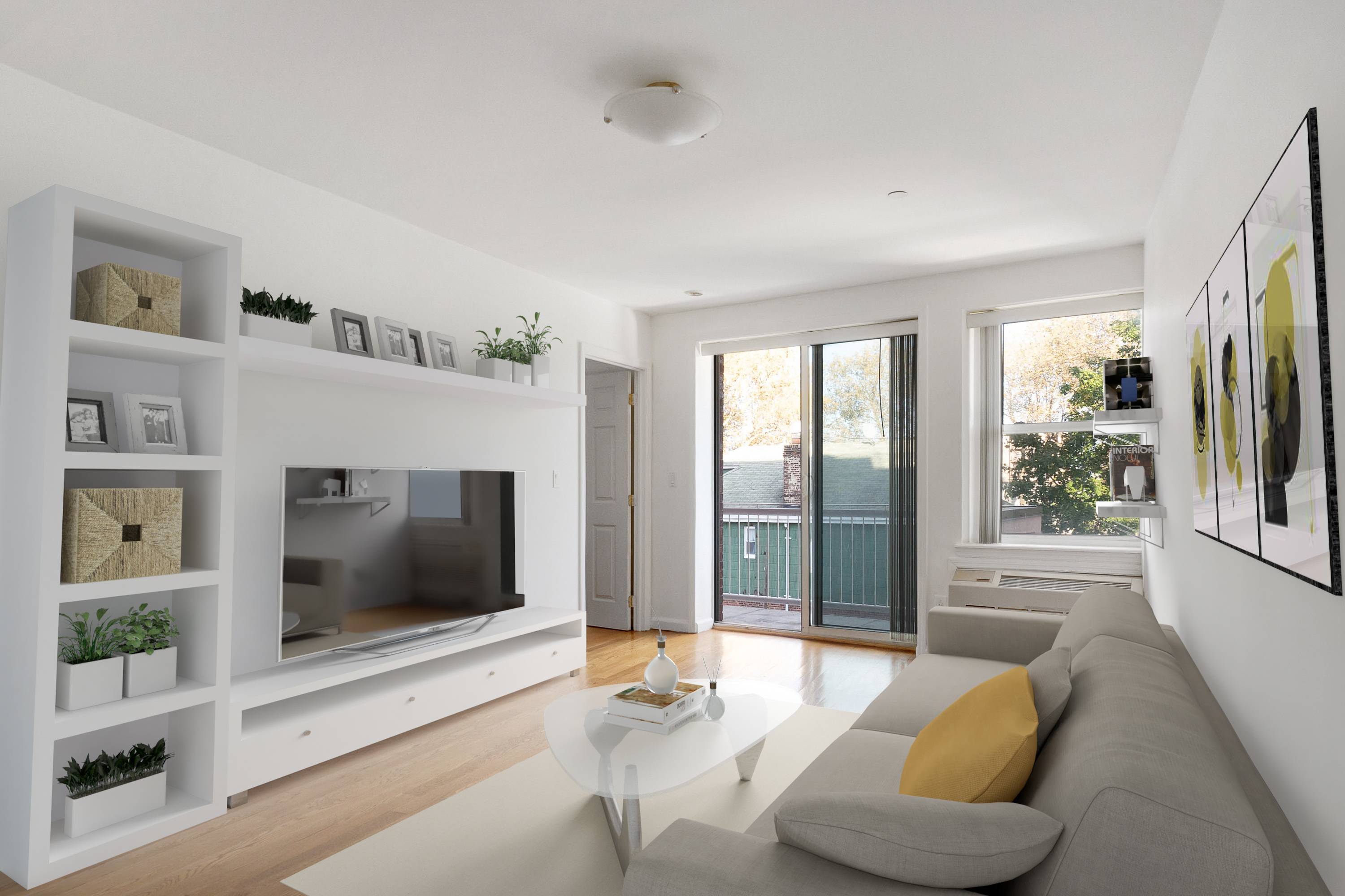 Unit 3E is a bright airy south facing one bedroom condo.