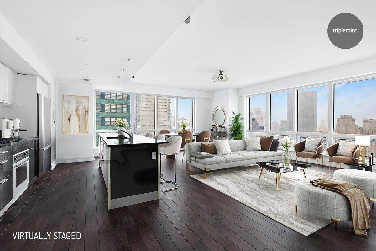 Welcome to residence 38G, a HIGH FLOOR, CORNER 2 bedroom 2 bathroom apartment at the Orion.