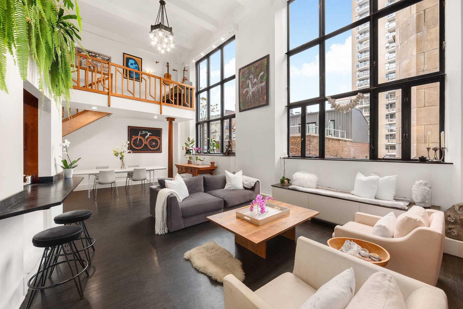 Stunning Three Bedroom Duplex Home with Spectacular 19 foot ceilings at the Iconic and Legendary Hotel Des Artistes across from Central Park.