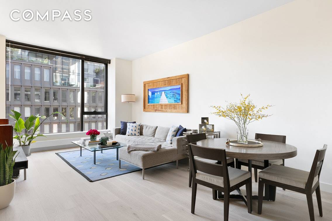 Beautifully renovated, this modern one bed, one bath home features an open layout with oversized windows and light hardwood floors.