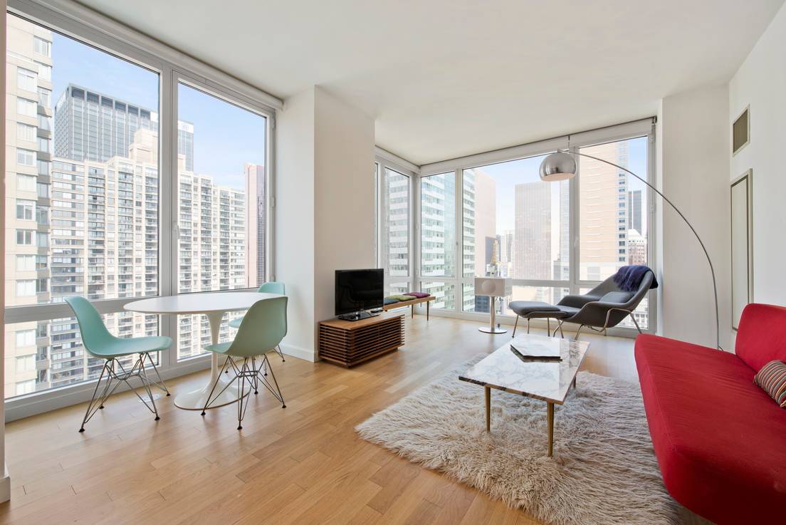 NEW!  247 WEST 46TH STREET PLATINUM CONDOMINIUM  STUNNING CORNER TWO BEDROOM RENTAL OFFERING