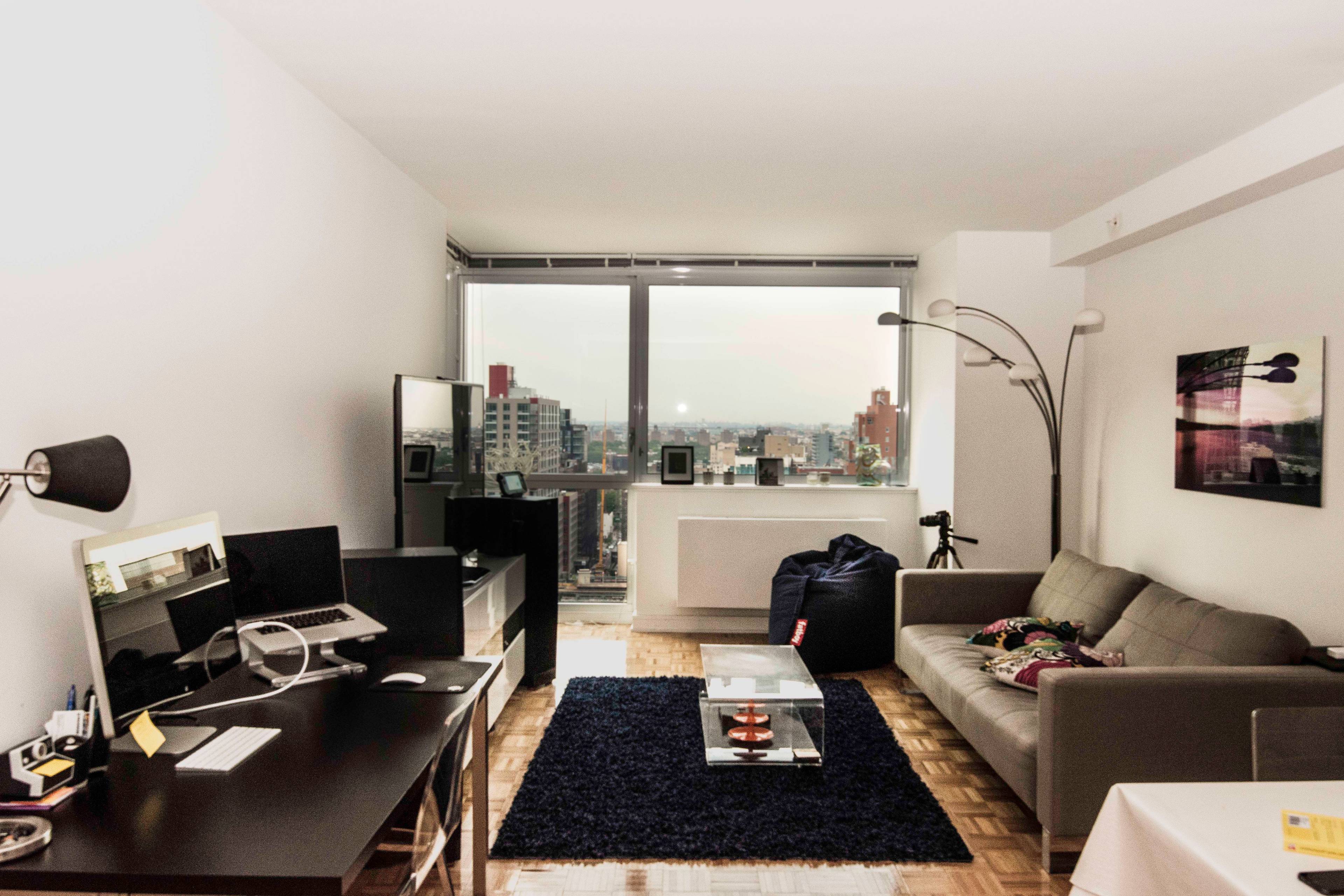 Gorgeous Sun Splashed 1 Convertible 2 Bed With City Views & W/D In Unit *No Fee*