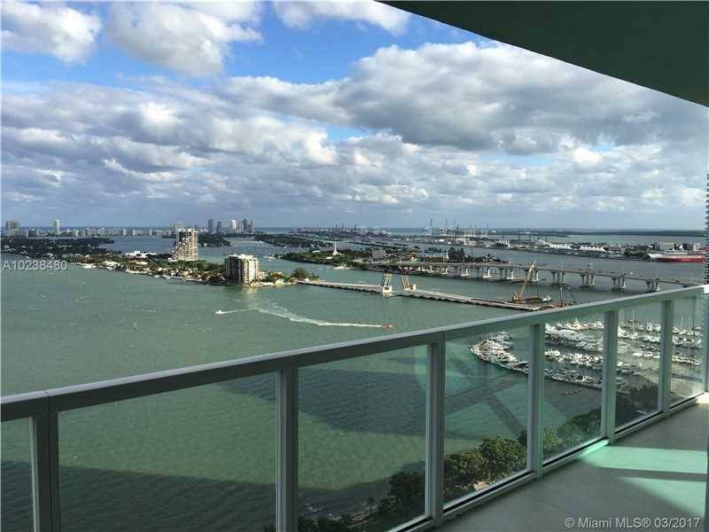 Gorgeous direct water views from the most desired unit overlooking Biscayne Bay and Miami Beach