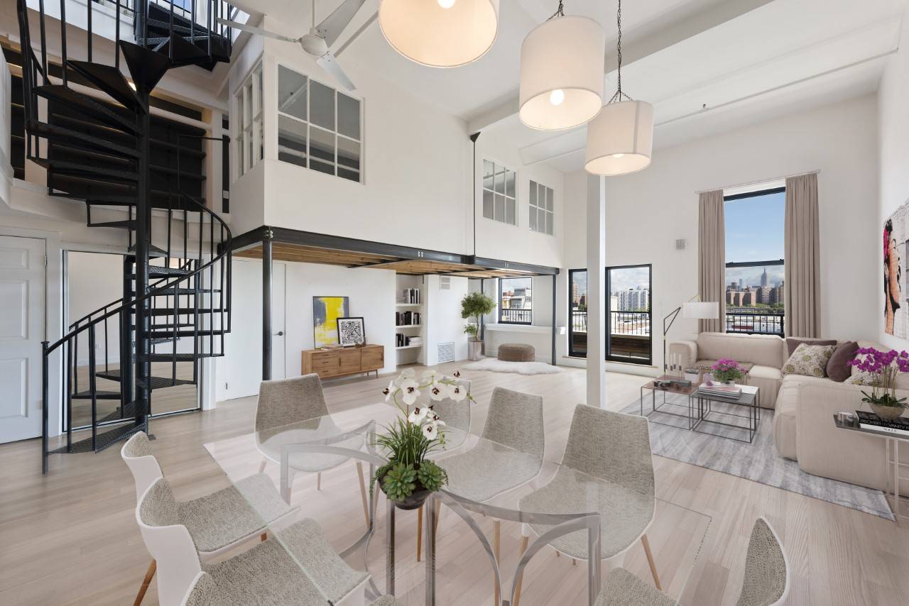 TRUE DUMBO PENTHOUSE LOFT, OVER 500 SF OF OUTDOOR SPACE, HIGH CEILINGS, STUNNING EAST RIVER & SKYLINE VIEWS