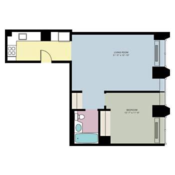  SOUTH FACING FINANCIAL DISTRICT 1 BEDROOM IN FULL SERVICE LUXURY BUIDLING