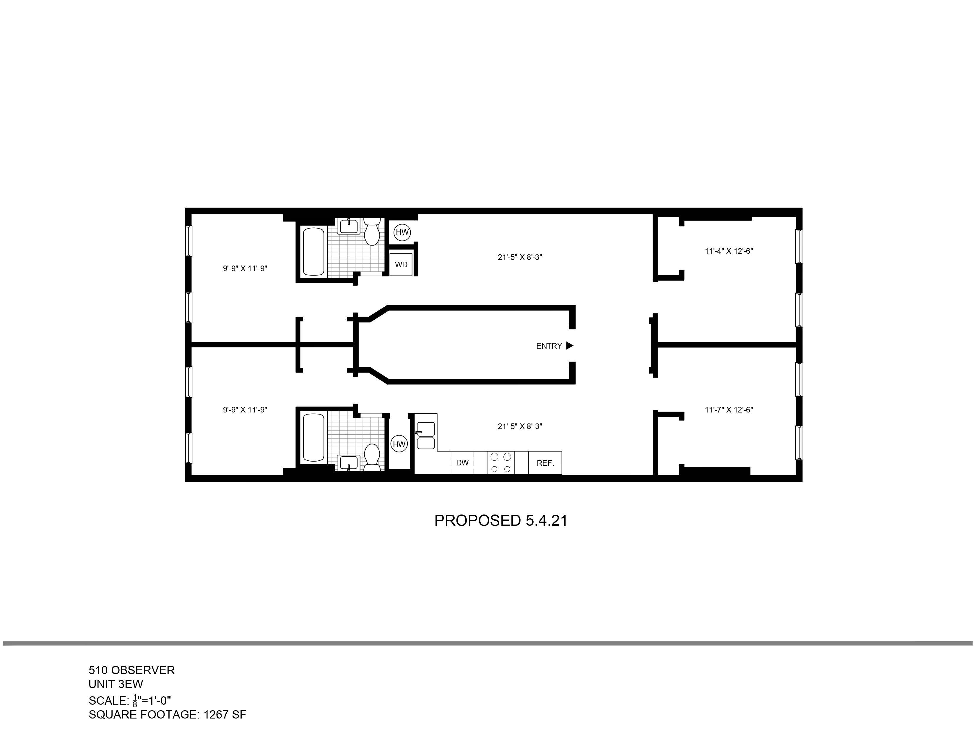 Sprawling 4 Bedroom 2 Bath Apartment located in Downtown Hoboken!  Washer/Dryer In Unit!  King Size Bedrooms!  Full Floor Unit!