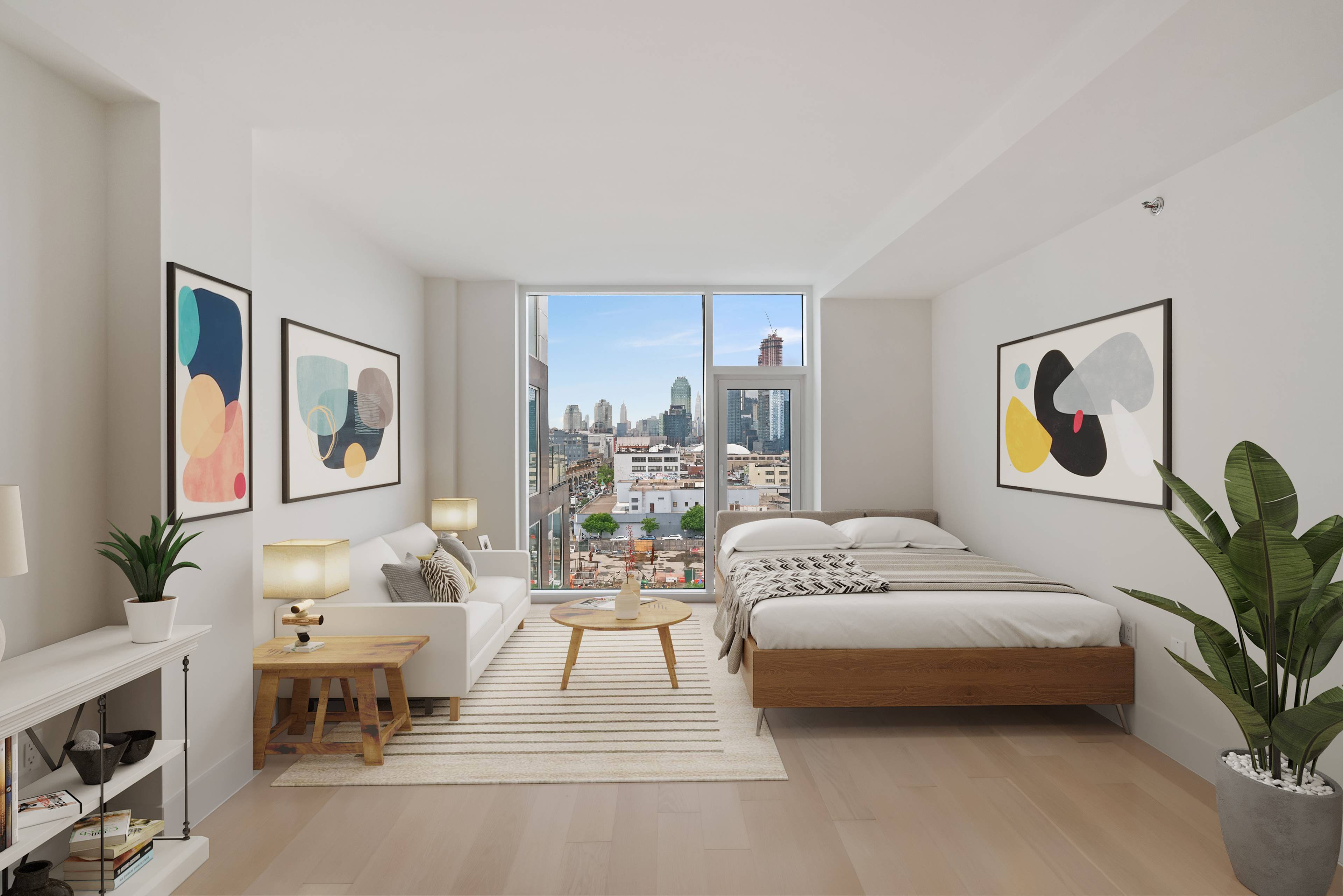 Direct NYC Skyline Views--Spacious Studio--Floor-To-Ceiling Window