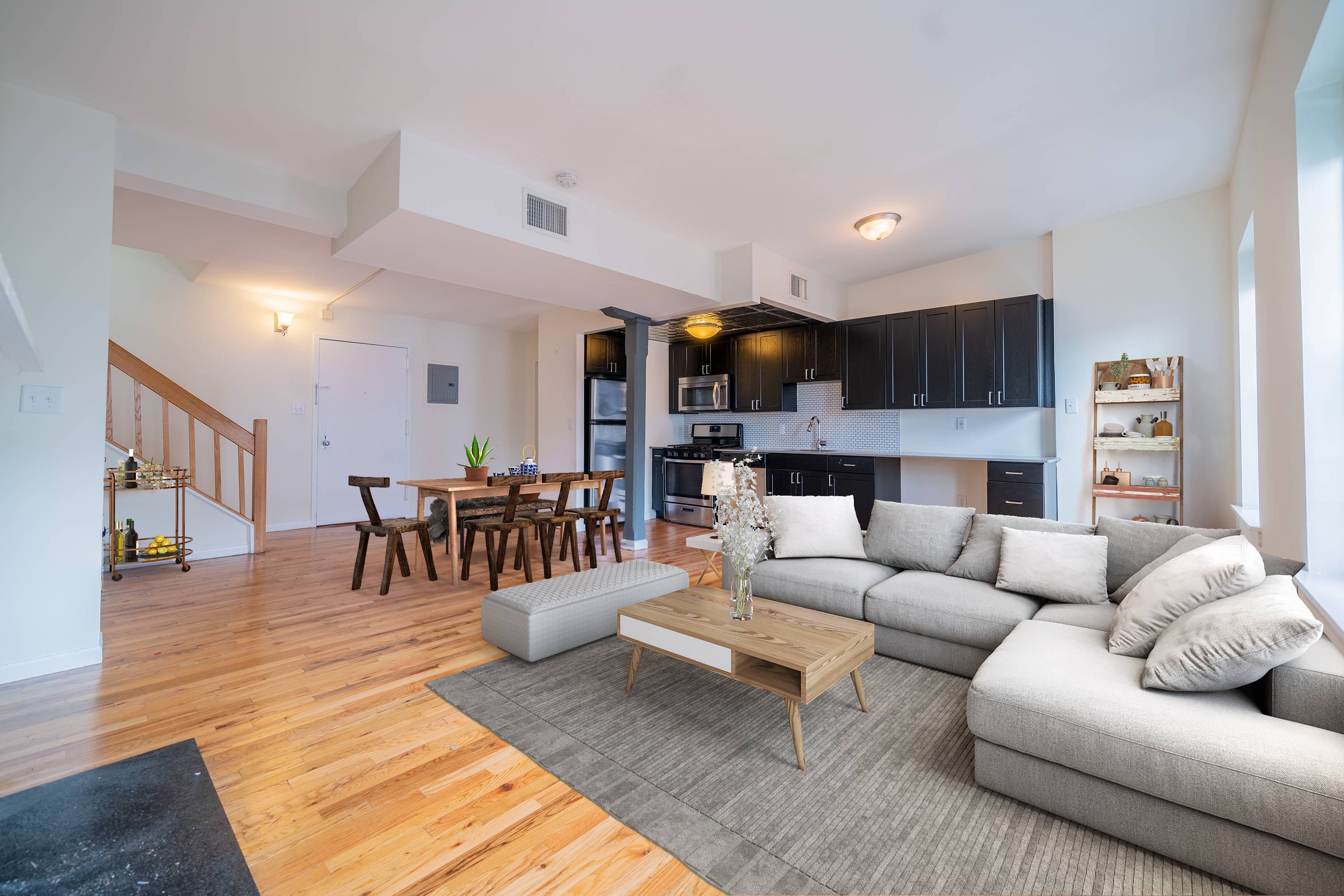Rarely Available 1 Bedroom 1.5 Bath with Private Roof Deck! Laundry in Unit! Duplex Apartment! Grand Adams Living!