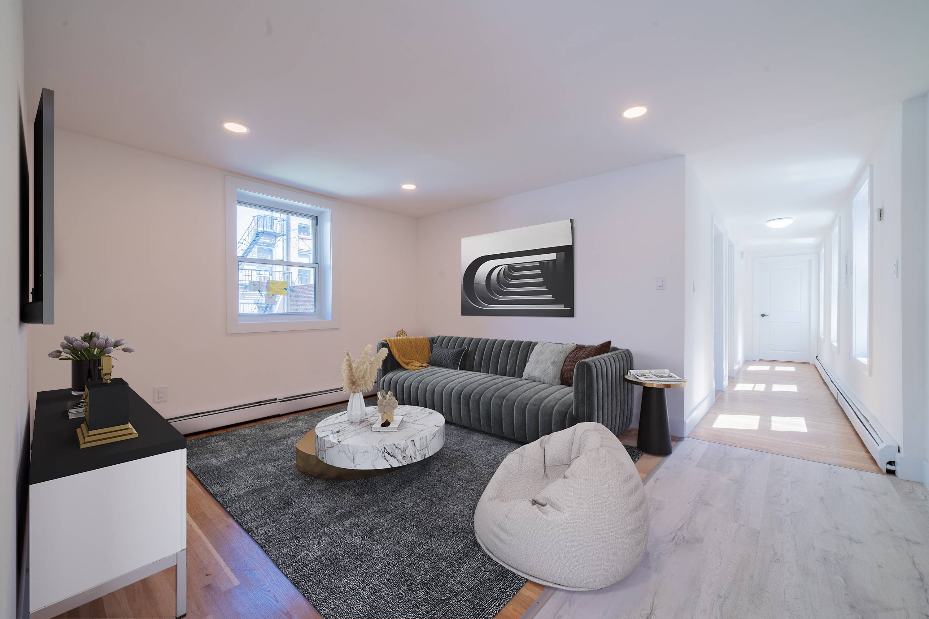 Newly Renovated 3 Bedroom 1 Bath Apartment located at 527 Park Avenue Downtown Hoboken. Washer/Dryer Combo in Unit!