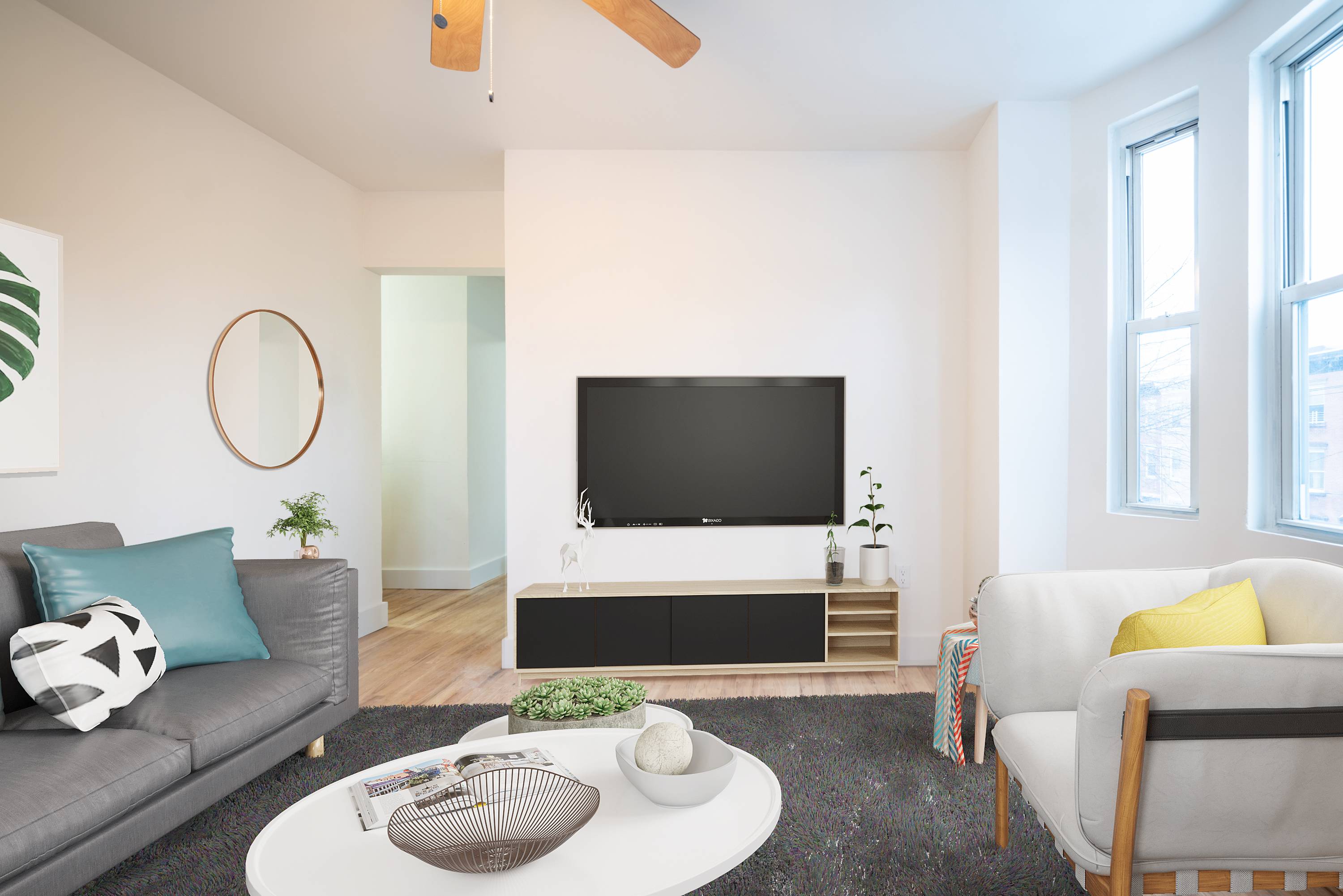 No Broker Fees and 2 Months Free!  Beautiful Open 3BR Apartment located in one of the most desirable Downtown Hoboken Locations available! Laundry in the Building 2 Flights up!