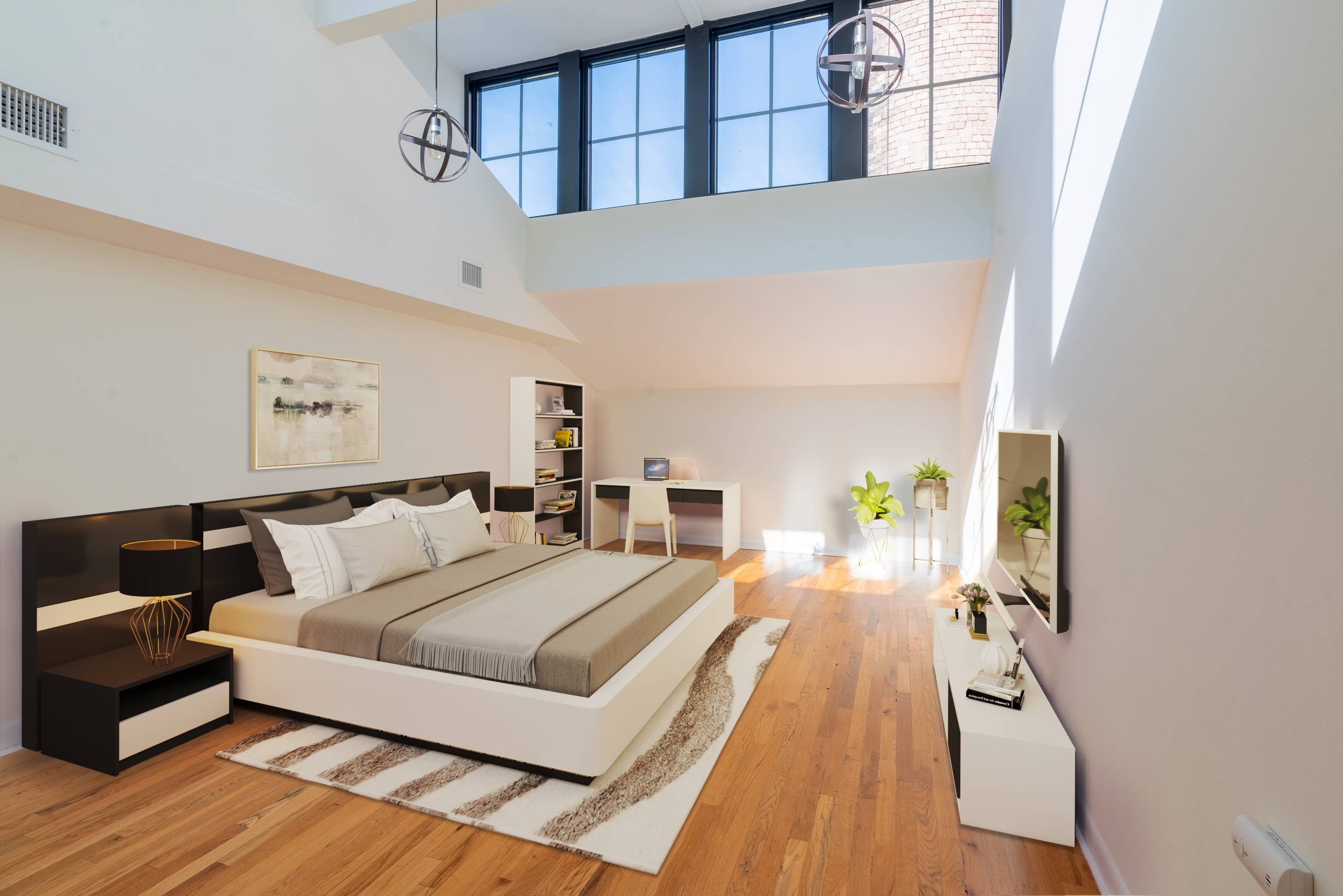 2 Bedroom 1 bath Duplex Soho-Style Loft located in the heart of Downtown Hoboken!  Studio - 3 Bedroom Homes!  No Broker Fees! Close to Washington Street, Hoboken Path and Lightrail!