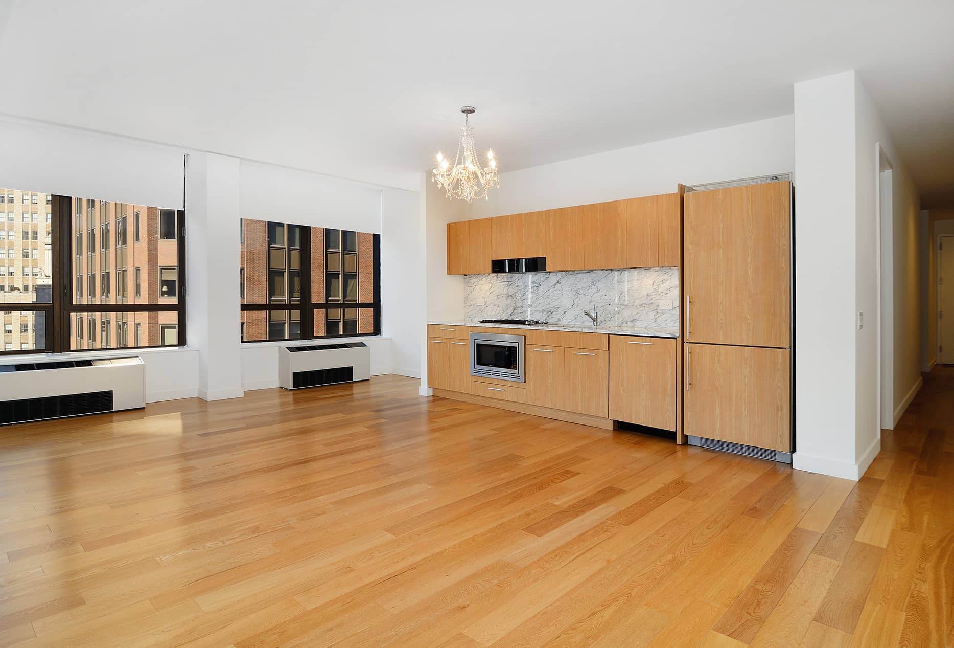 No Fee, Flex 2 bed/ 1 bath Apartment in Luxury Financial District Building, W/D in Unit