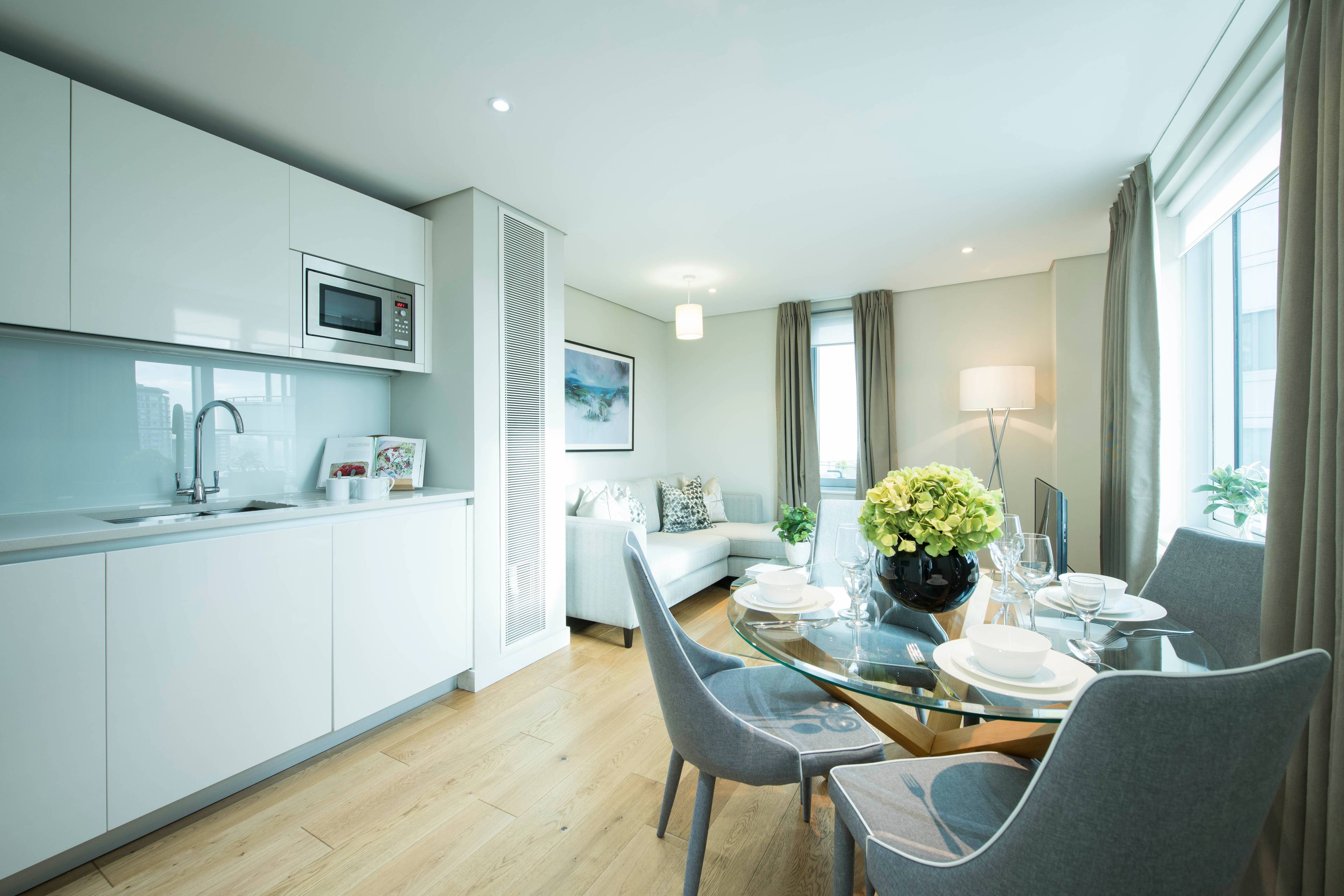 Immaculate three bedroom apartment with south facing balcony.