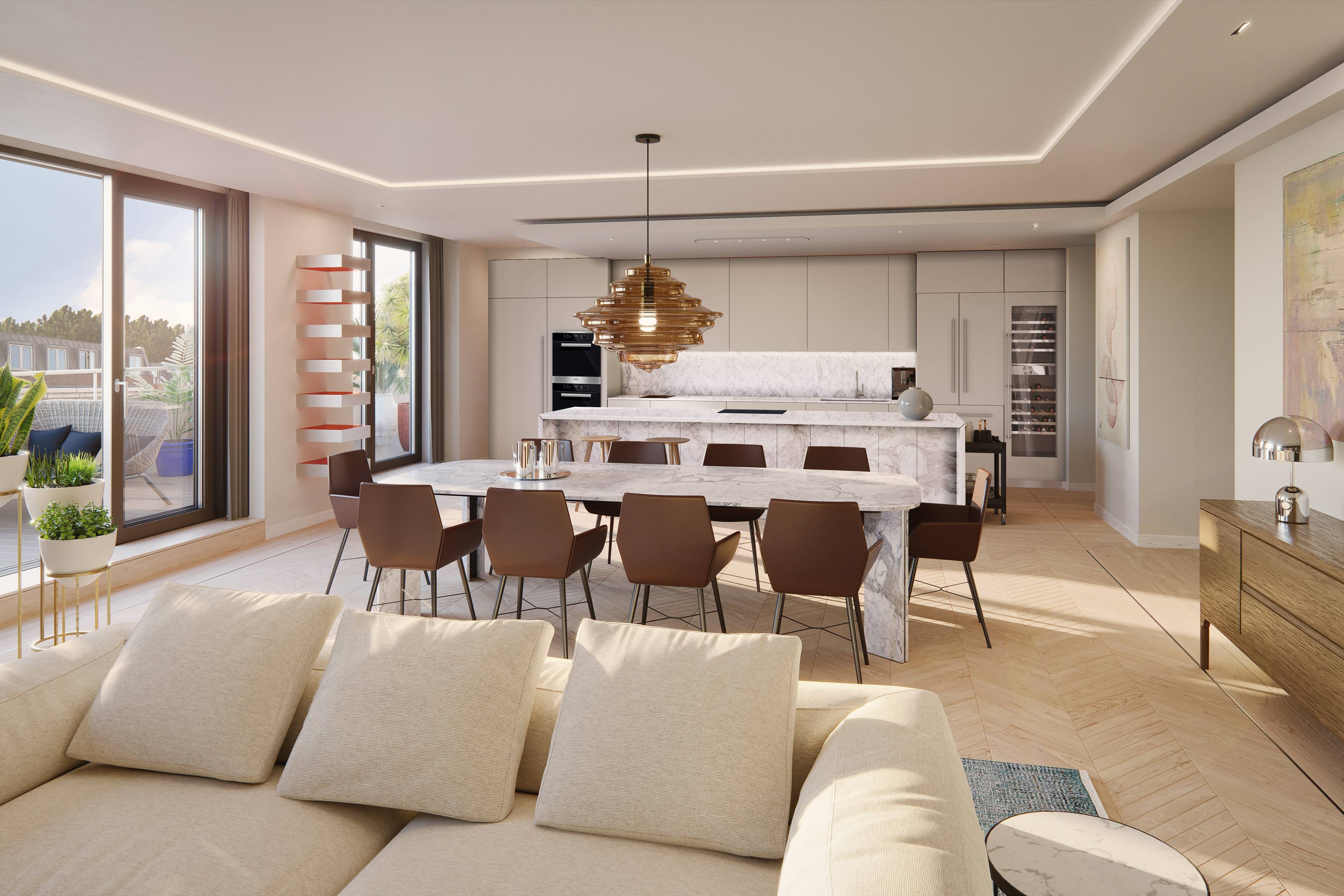 Available a stunning 3-bedroom residence, all bedrooms in this offer are presented as en-suite. Residents will benefit from dual aspect, spanning over 2,000 sqft (190 sqm) with balcony and guest bathroom also complementing the features of this apartment.