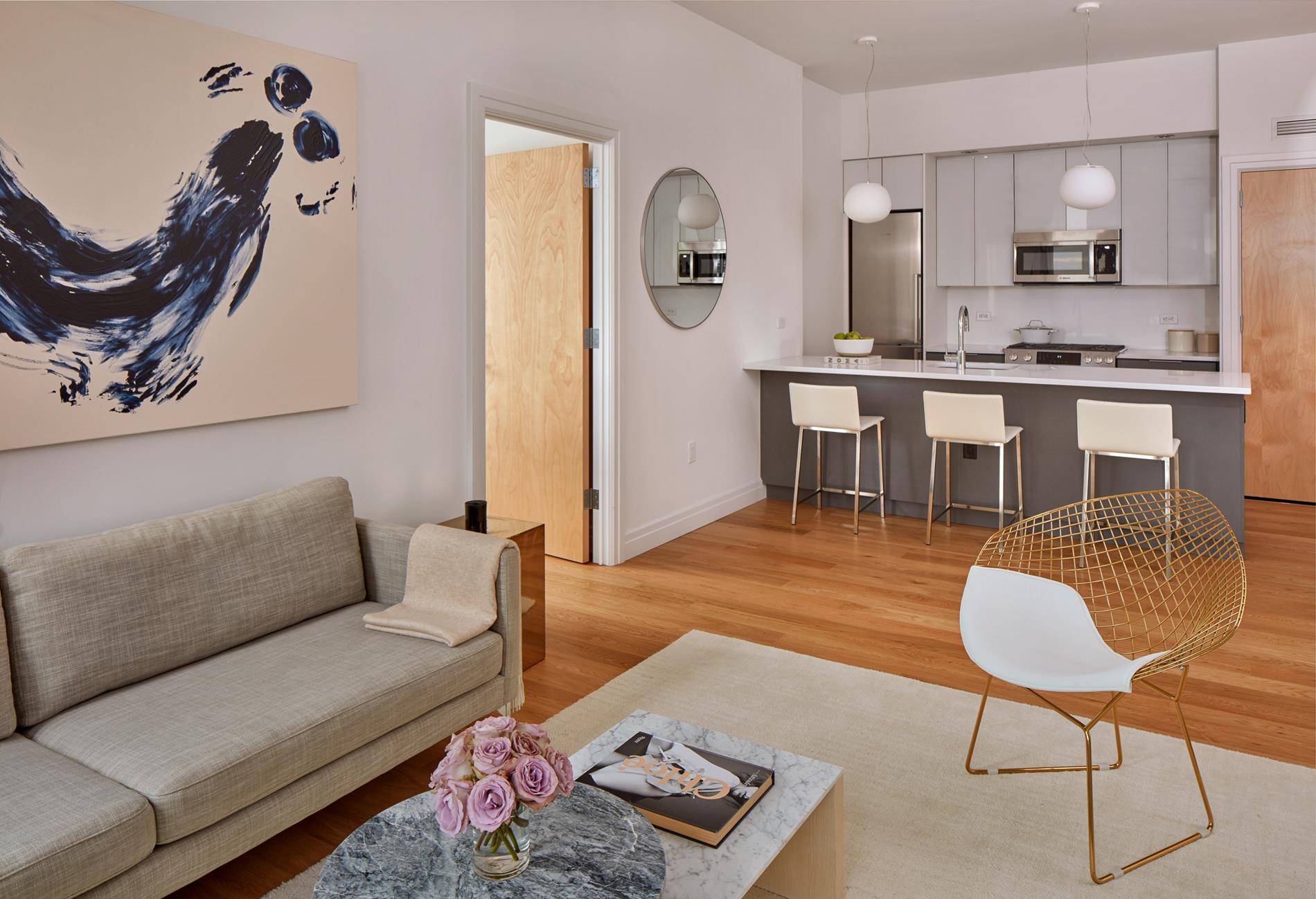 SPACIOUS 2BR/2BA WITH AN ISLAND KITCHEN AND A WALL OF WINDOWS LEADING TO YOUR OWN PRIVATE TERRACE FACING EAST.