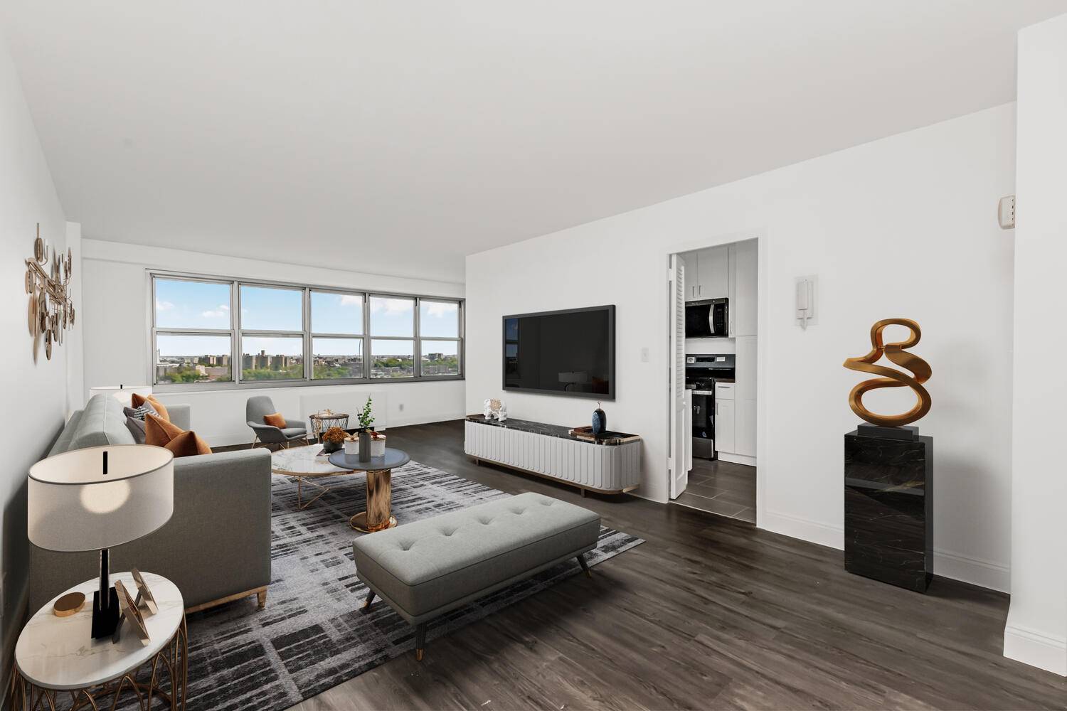 19th-Floor Riverdale One-Bedroom Apartment with Stunning Hudson River Views!