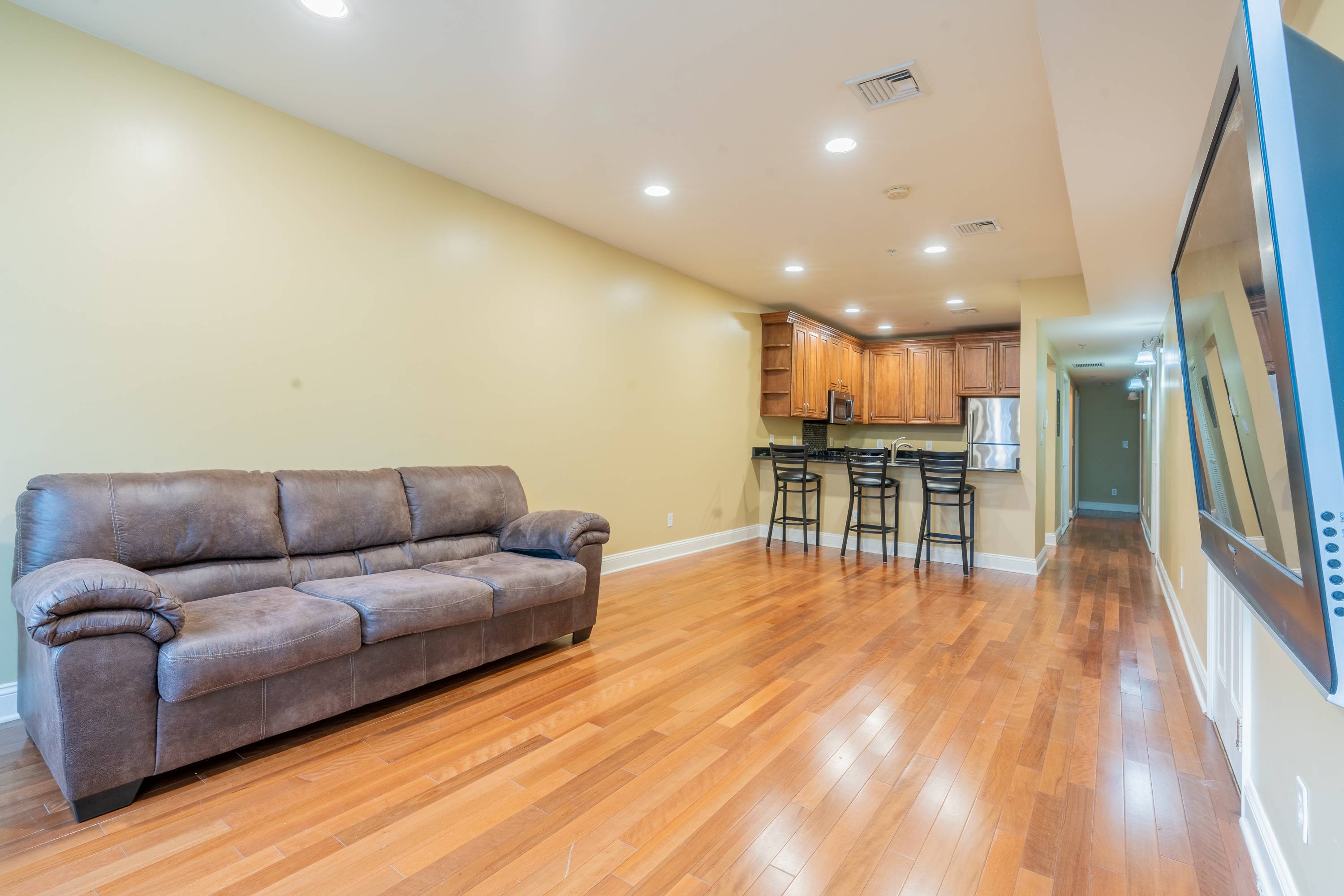 Stunning Floor-Thru 3BR, 2BA Apartment located in Downtown Hoboken NJ.  Washer/Dryer In Unit!