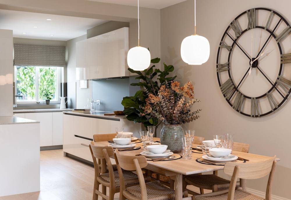 Exquisite four-bedroom, three-bathroom family homes with spacious light-filled living areas leading out onto a private garden with views across the magnificent grounds down to the river.
