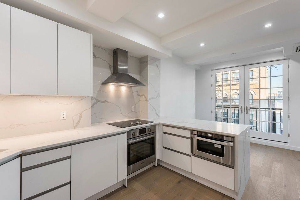 New Modern Two Bed Two Bath Full Floor Apt with Private Outdoor Balcony in Boutique Elevator Building