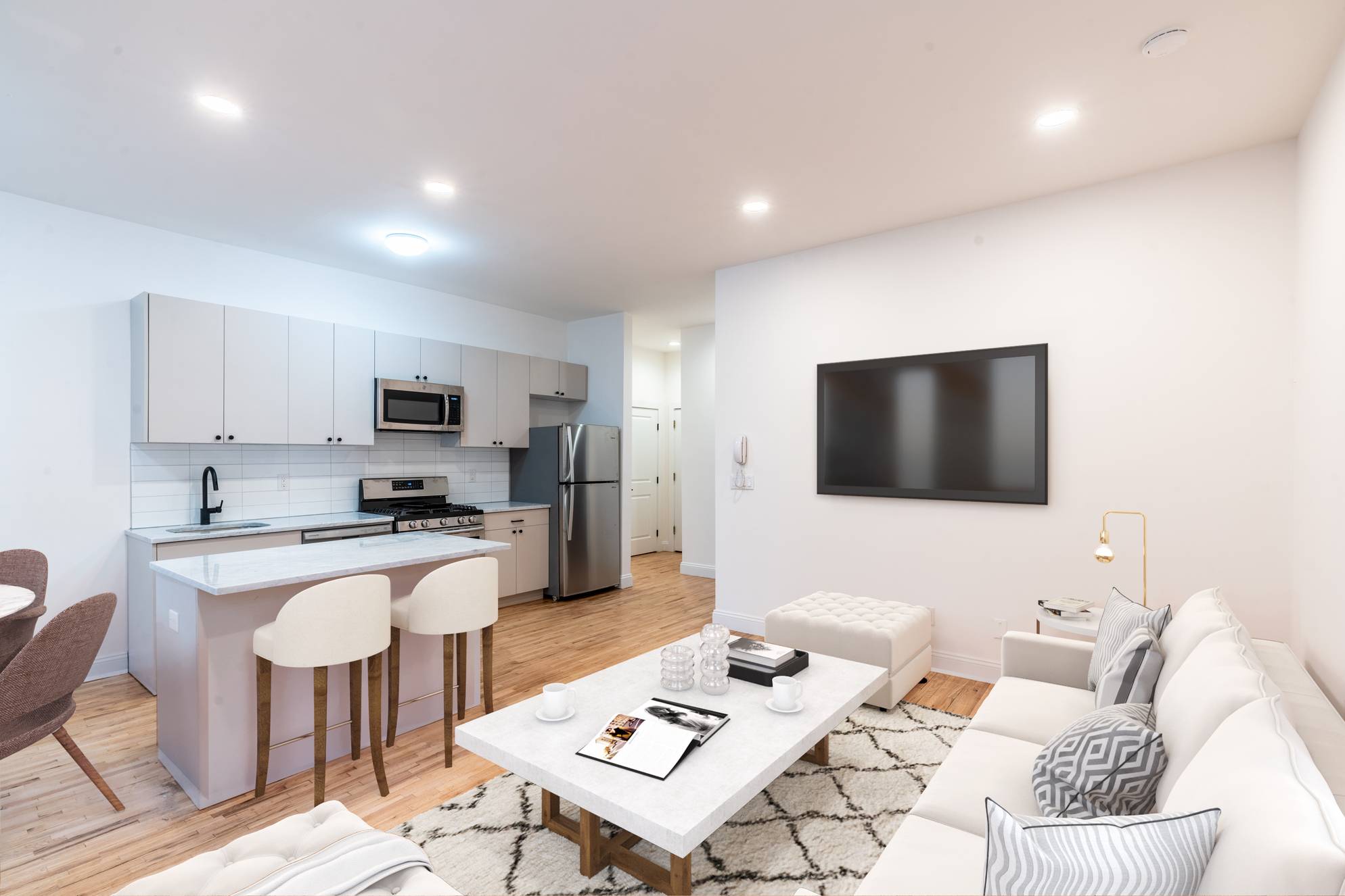 Completely New Renovated 2 Bedroom 1.5 Bath Apartment Available 08/15!  Washer/Dryer In Unit!  Heat and Water Included!