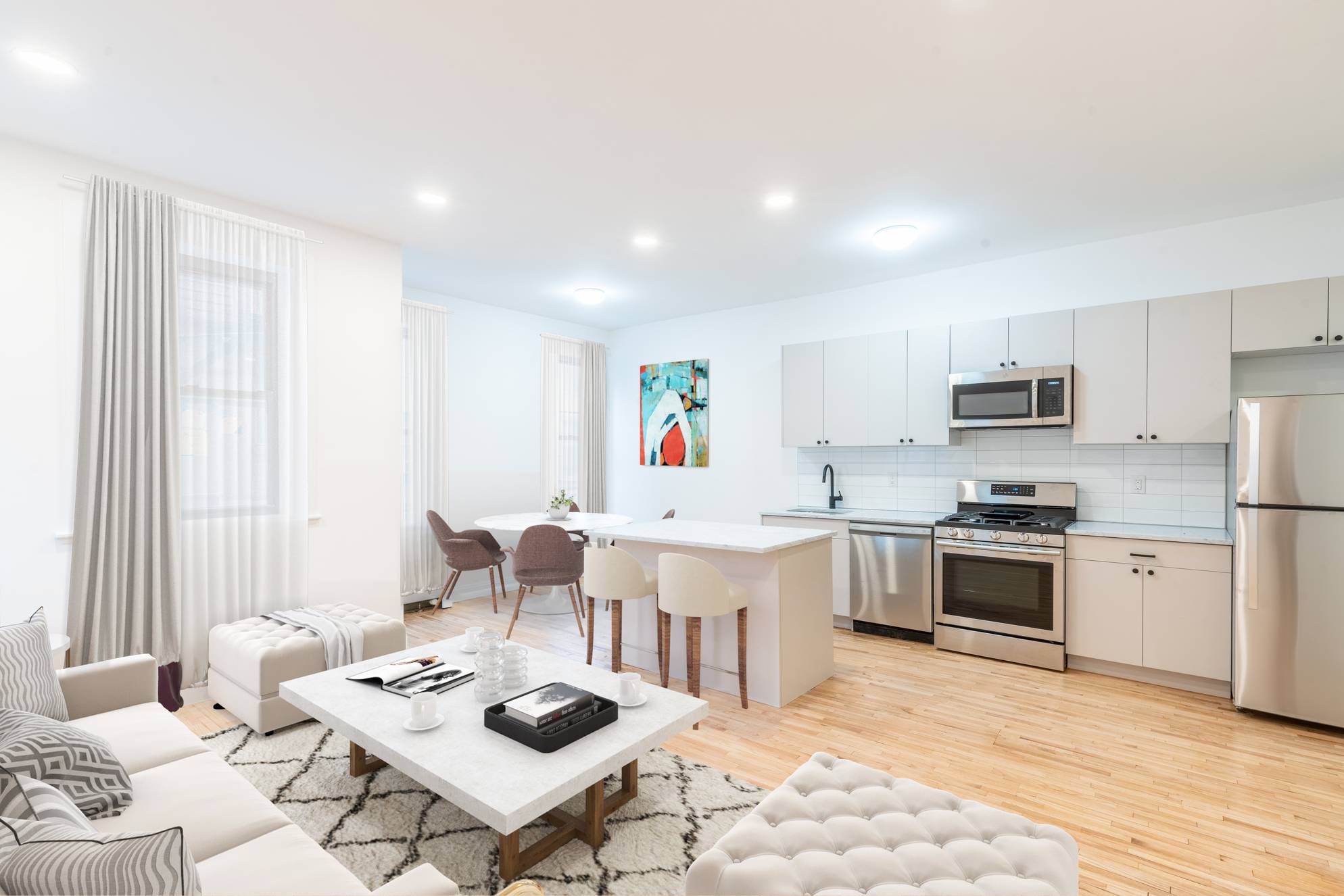 Beautifully Renovated 2 Bedroom 1.5 Bath Apartment in Uptown Hoboken!  Elevator Building!  No Broker Fees!
