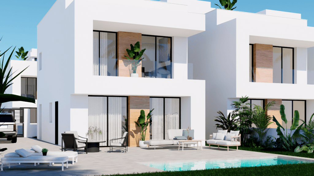 New Build residential of modern independent and semi-detached villas in La Zenia, Orihuela Costa.