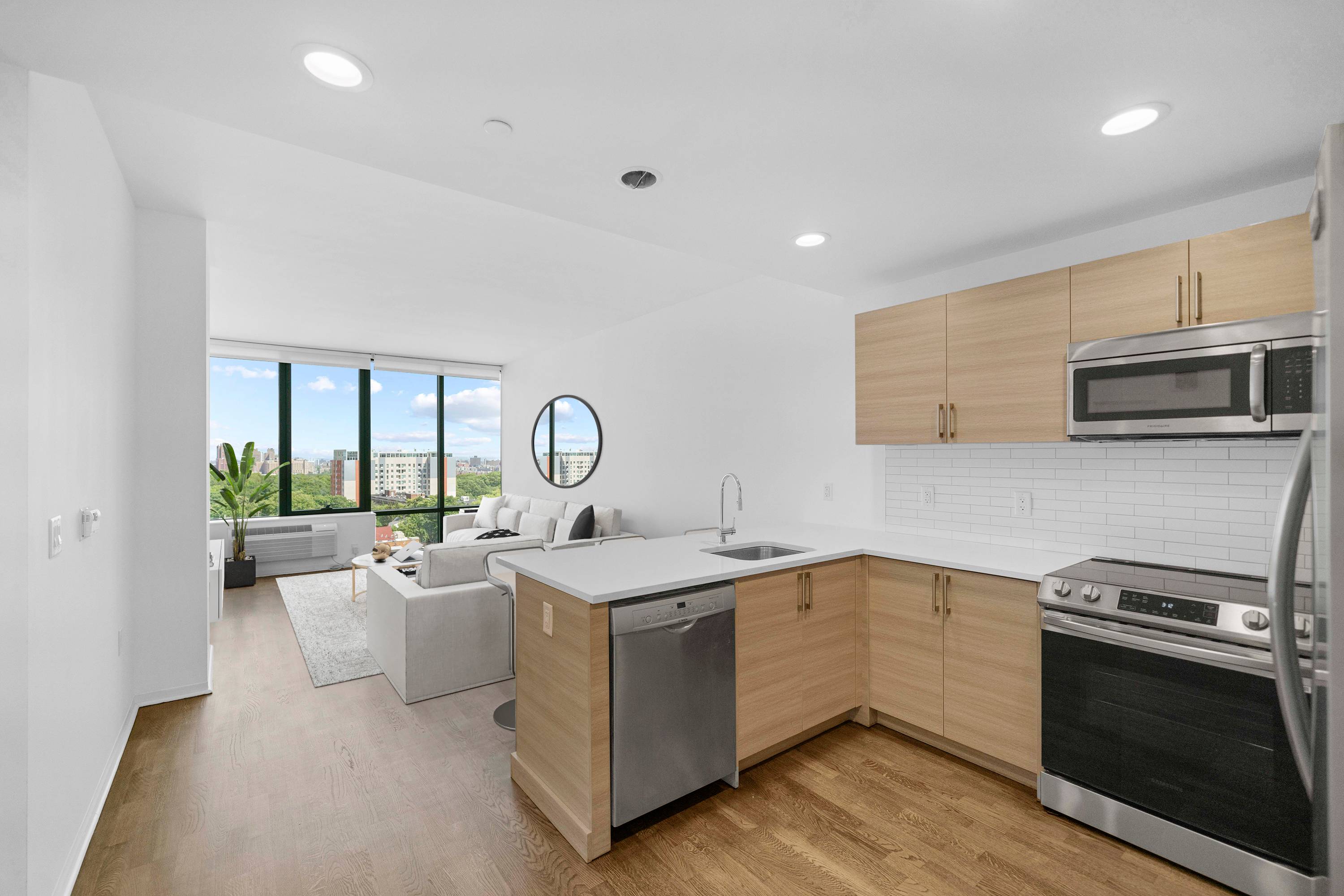 Hudson Lights Luxury Living! Unit 518 is Now Available! Stunning Floor to Ceiling Windows throughout the unit.  Beautiful Eastern City Views with Views of the George Washington Bridge.